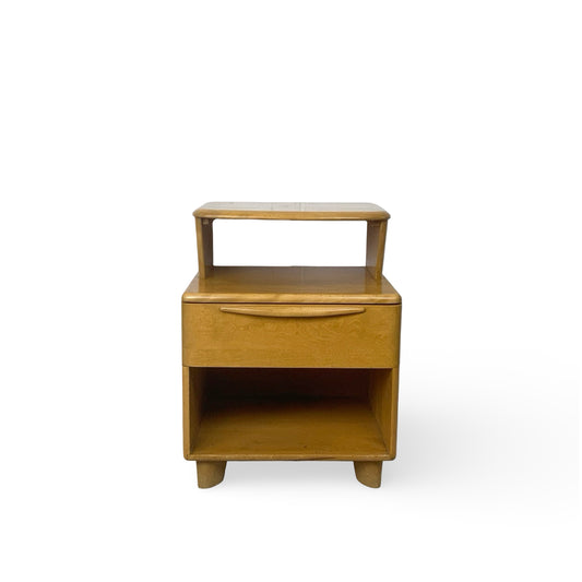  Vintage Heywood-Wakefield Encore Wheat Birch Nightstand | Mid-Century Modern Bedside Cabinet