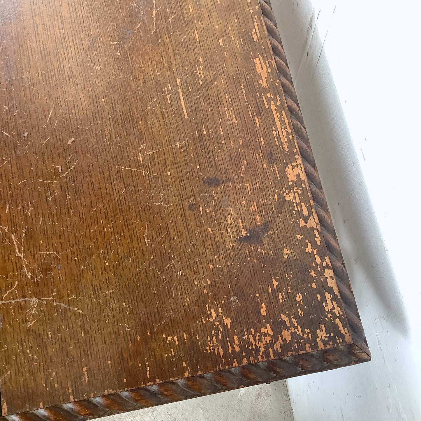 Antique Wood Table with Ball and Claw Feet