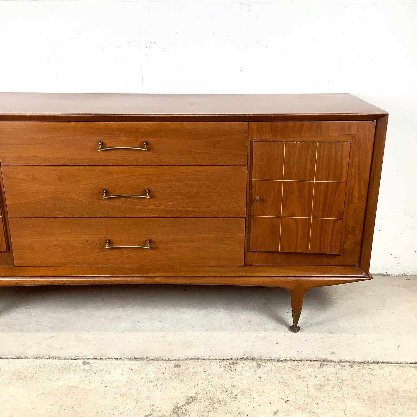 Mid-Century Modern Dresser with Hidden Drawer Storage