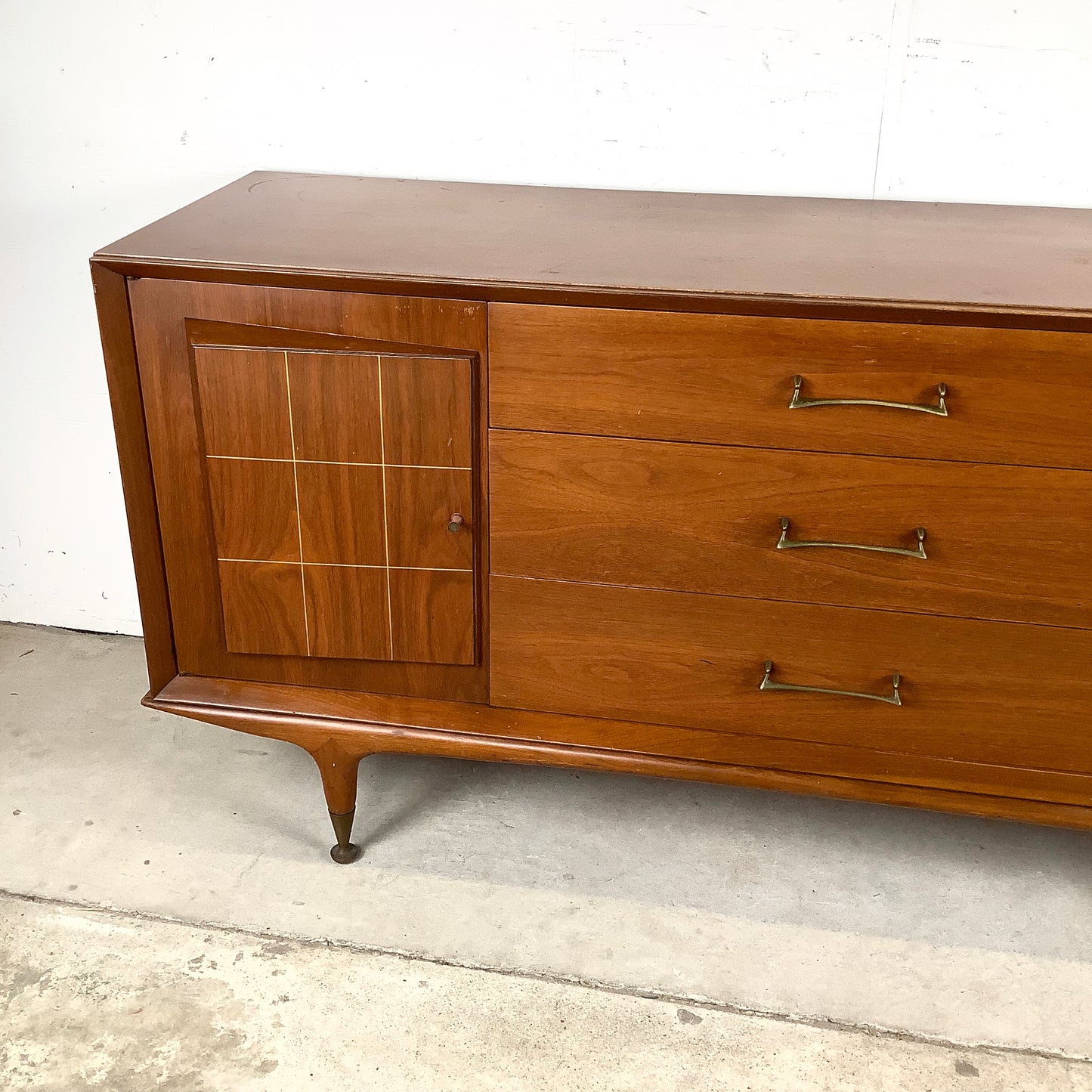 Mid-Century Modern Dresser with Hidden Drawer Storage