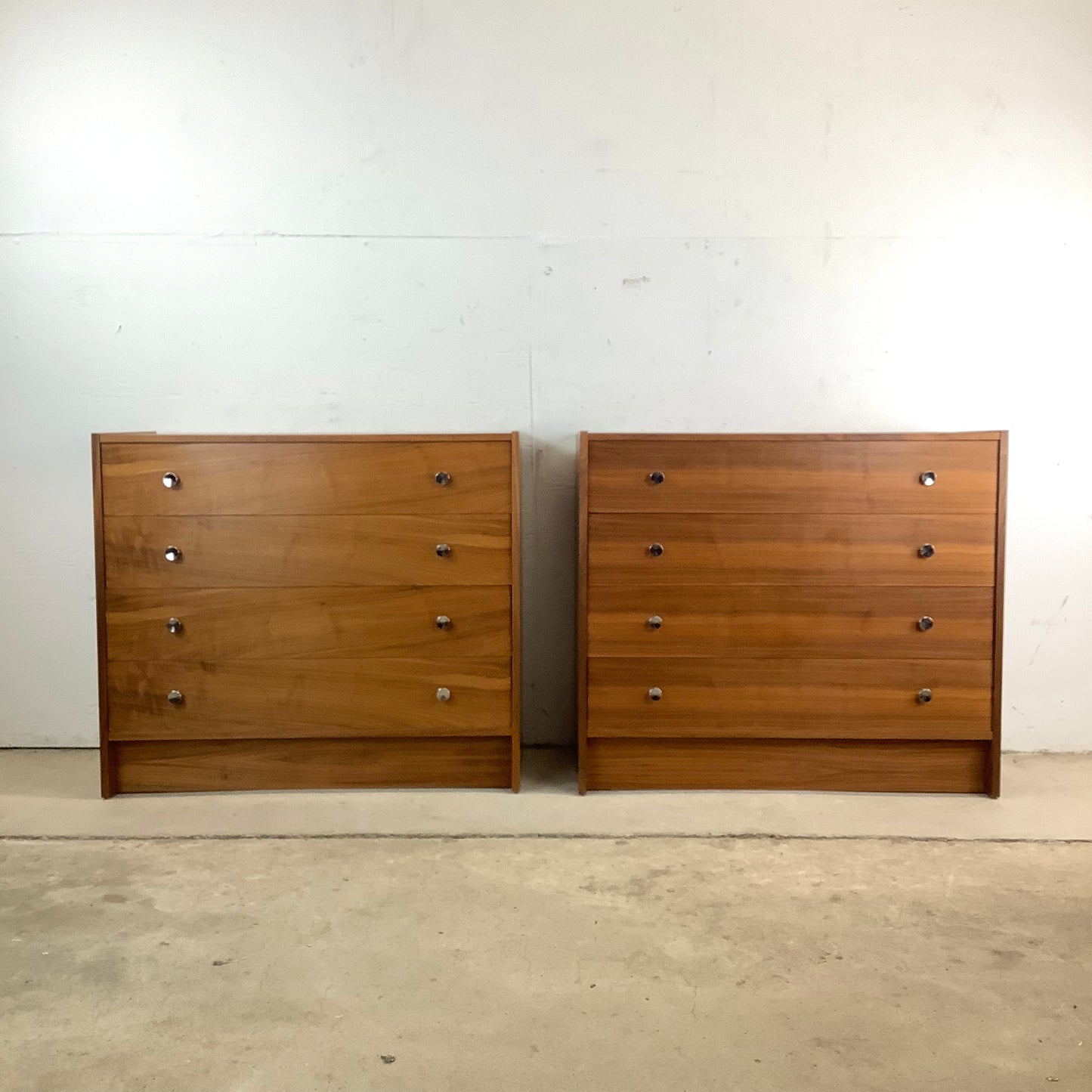 Pair Four Drawer Mid-Century Dressers