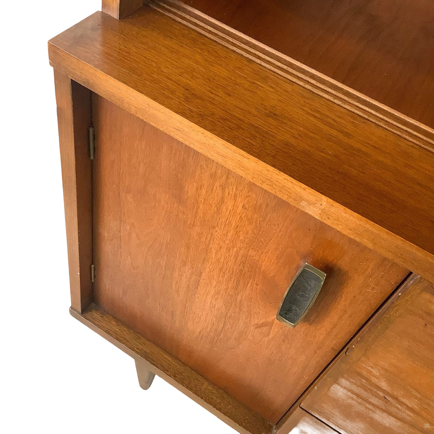 Vintage Mid-Century Modern Walnut Display Hutch, China Cabinet
