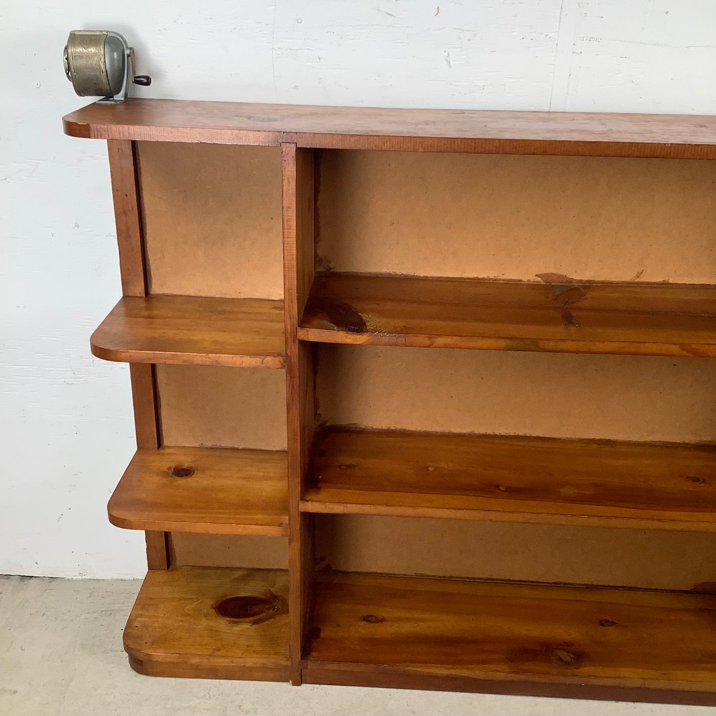 Vintage Solid Pine Open Bookcase