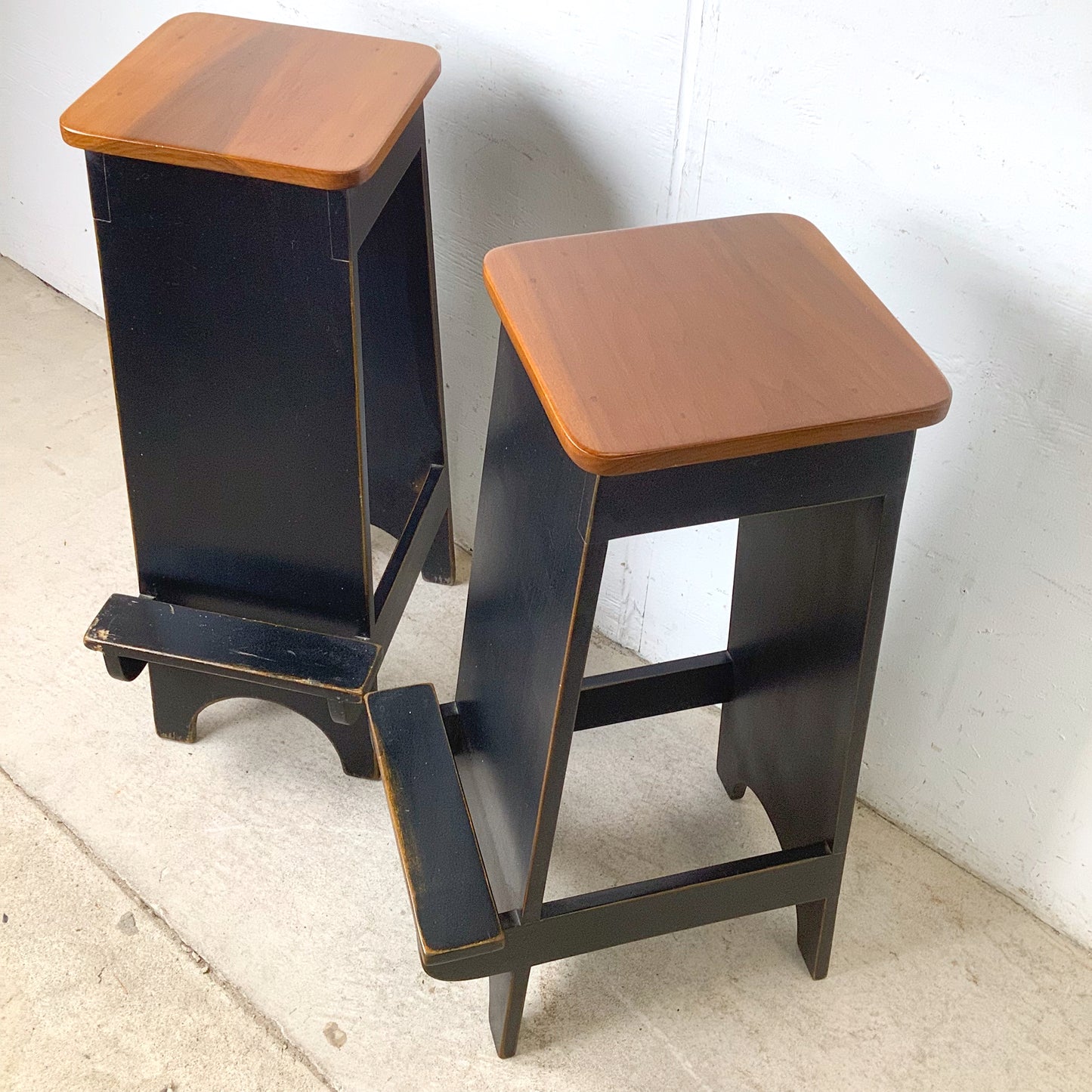 Pair of Contemporary Architectural Shaker Style Step Stools
