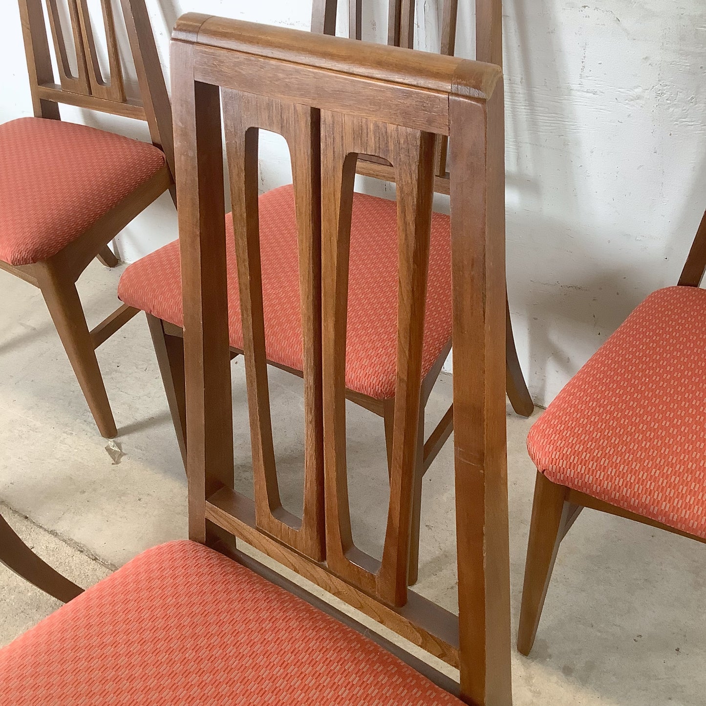Young Manufacturing attr. Walnut High-Back Dining Chairs — A Set of Six MCM Chairs