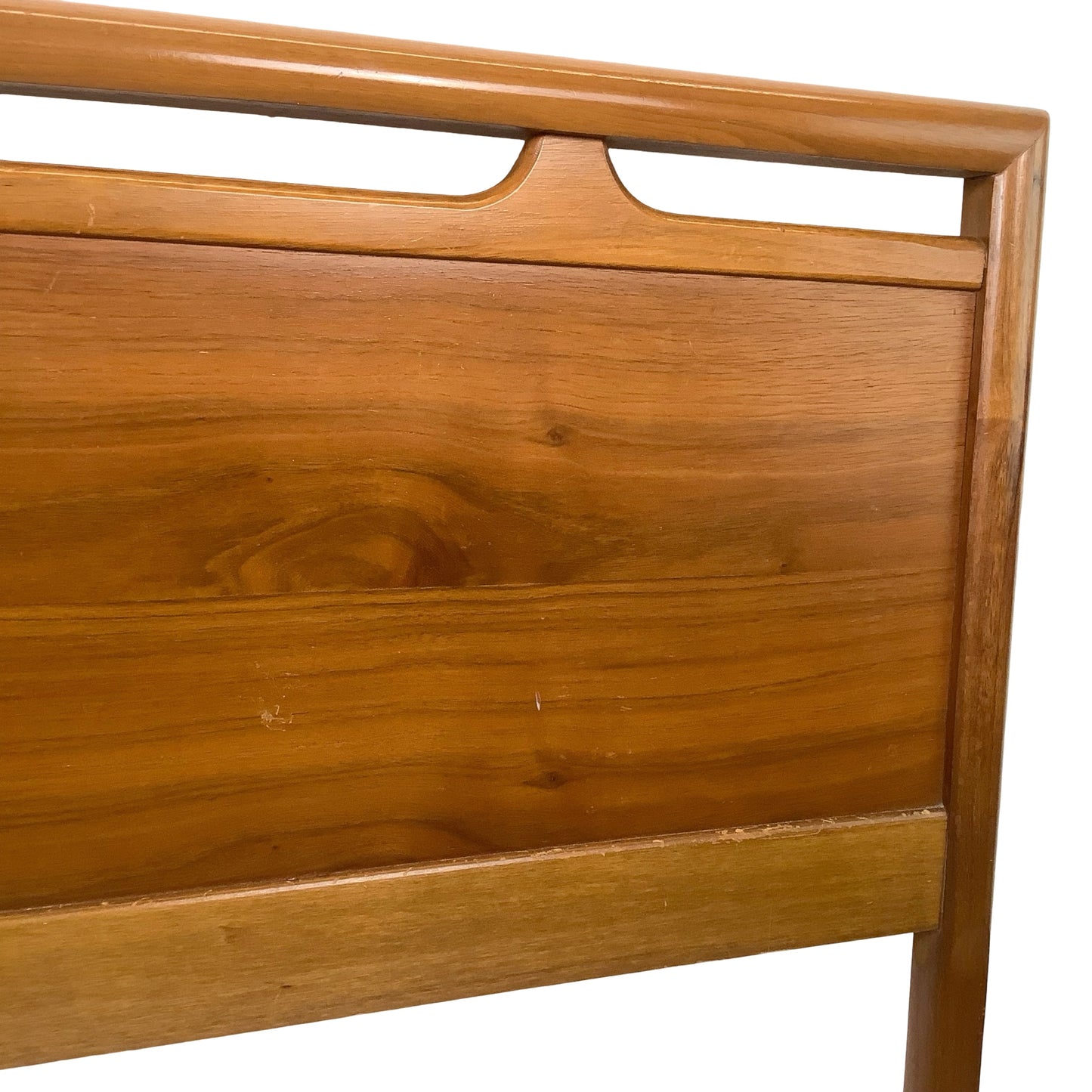 Mid-Century Modern Walnut Headboard | Vintage Full Size | Sculptural Cutout Detail