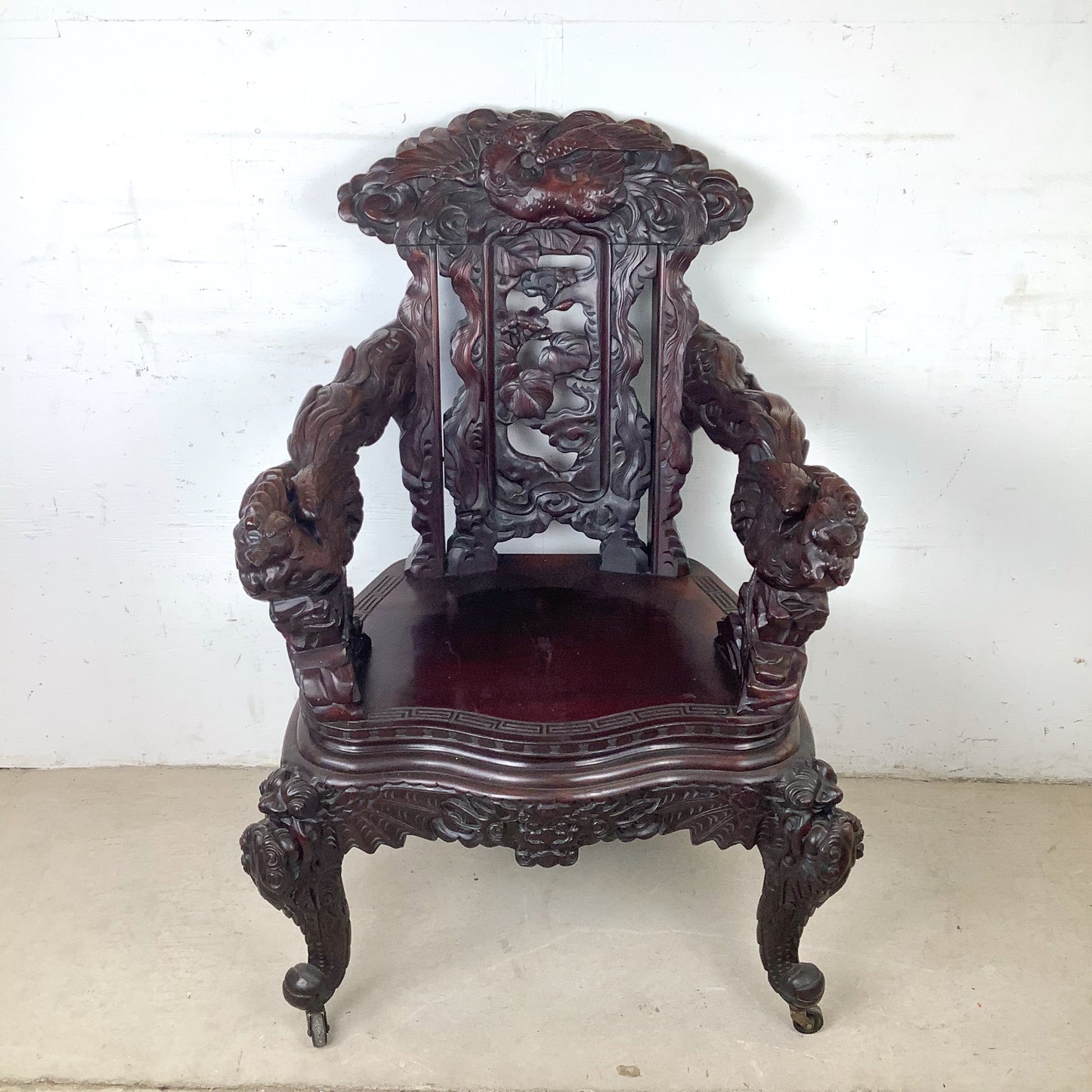 Antique Chinese Provincial Elmwood Cabinet | Iron Circular Lockplate | 19th to Early 20th Century