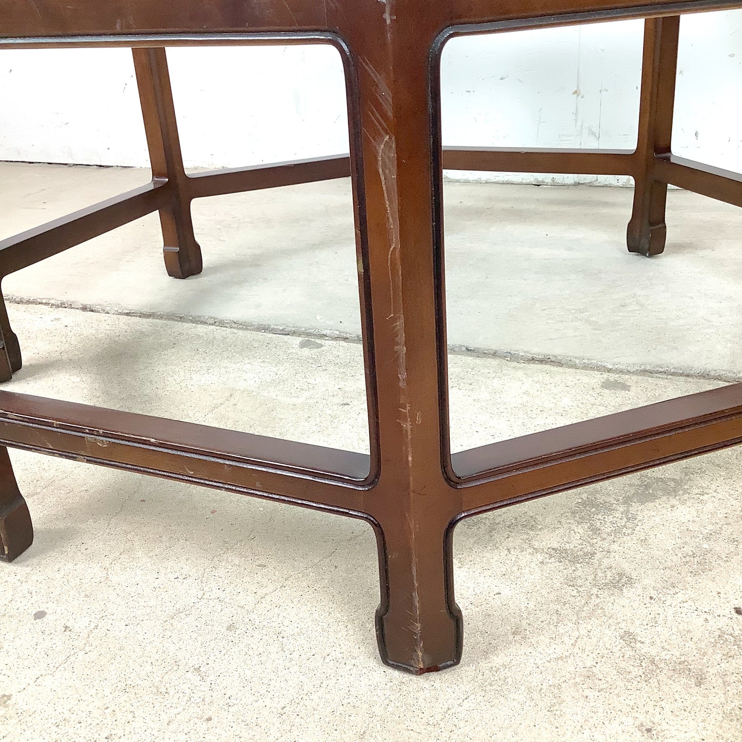 Vintage Modern Octagonal Glass Coffee Table