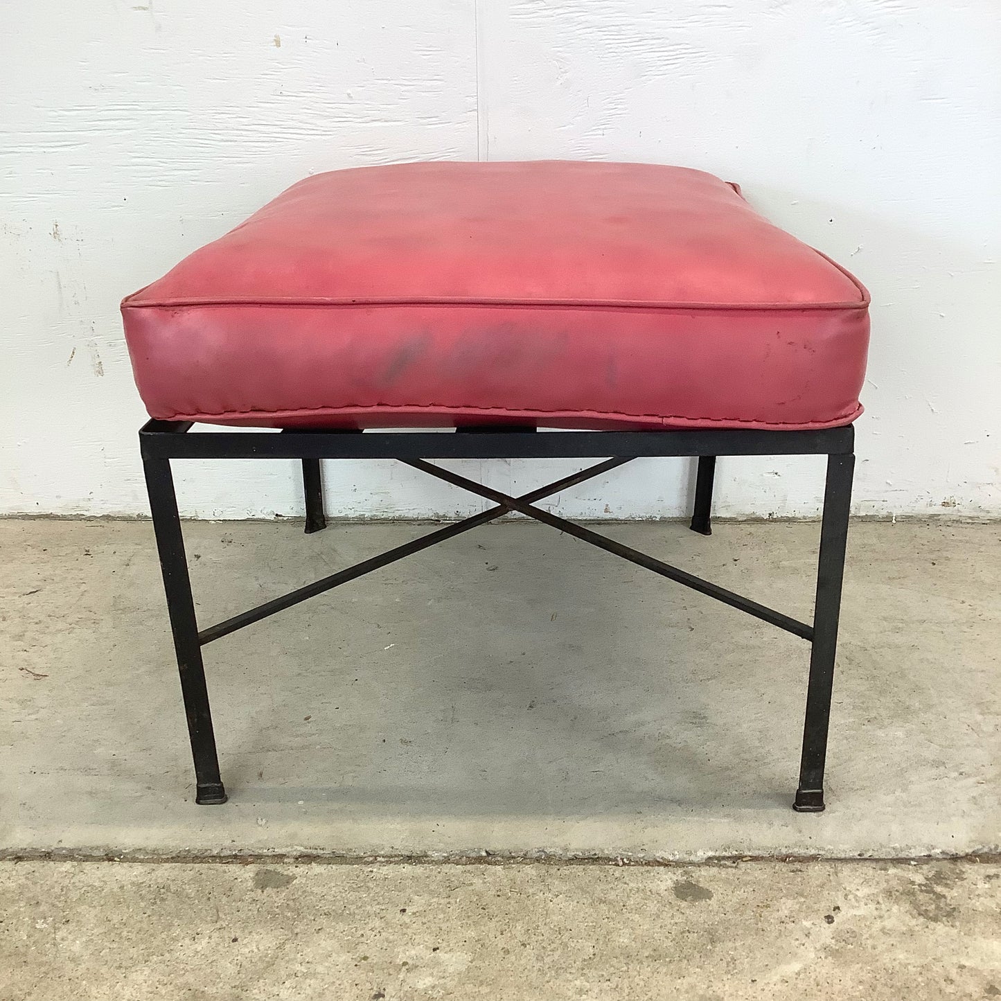 MCM Wrought Iron Patio Chair with Ottoman