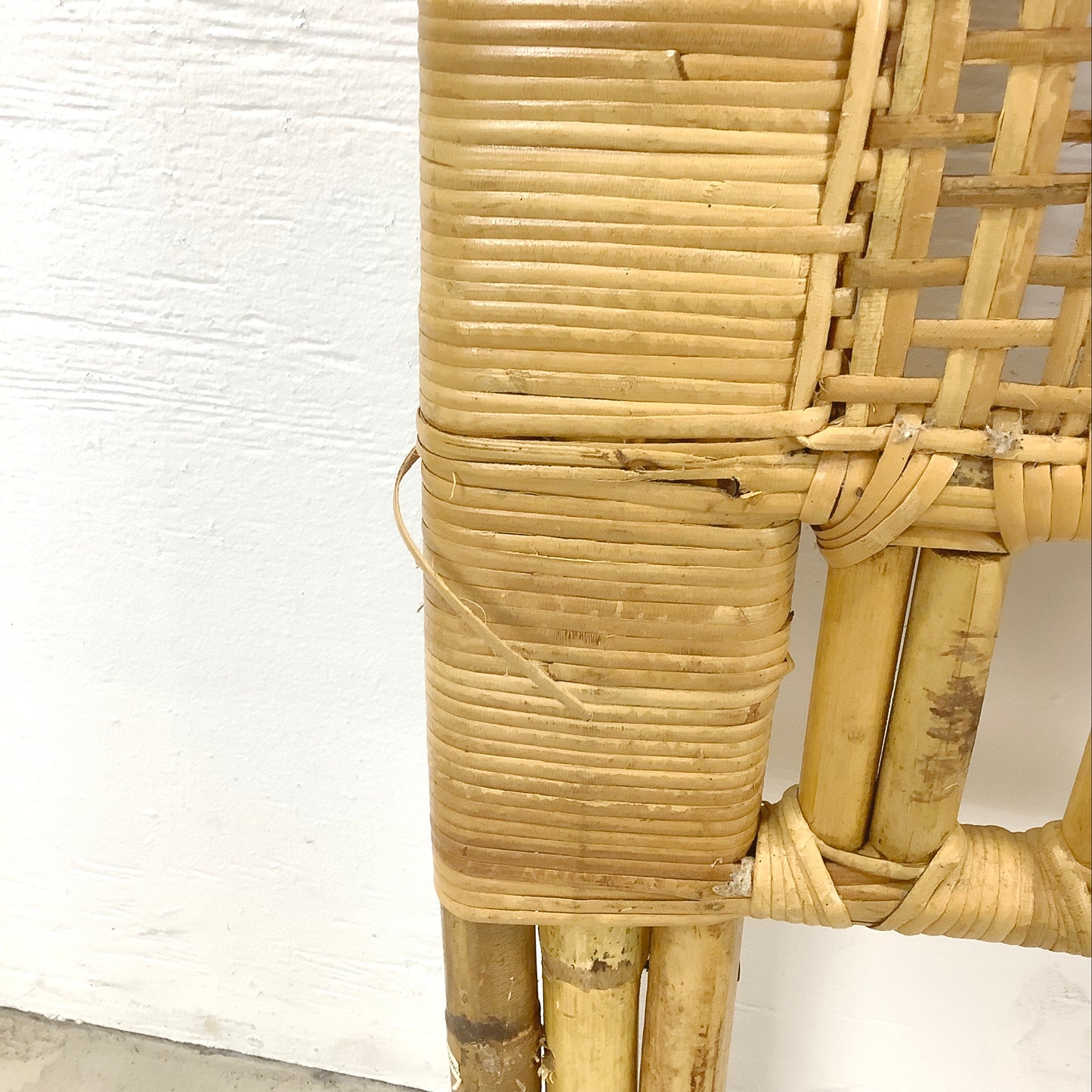 Vintage Coastal Arch Rattan Headboard- Twin