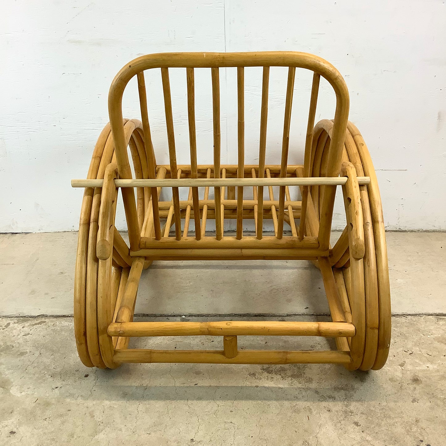 Vintage Bamboo Lounge Chair- Reclining