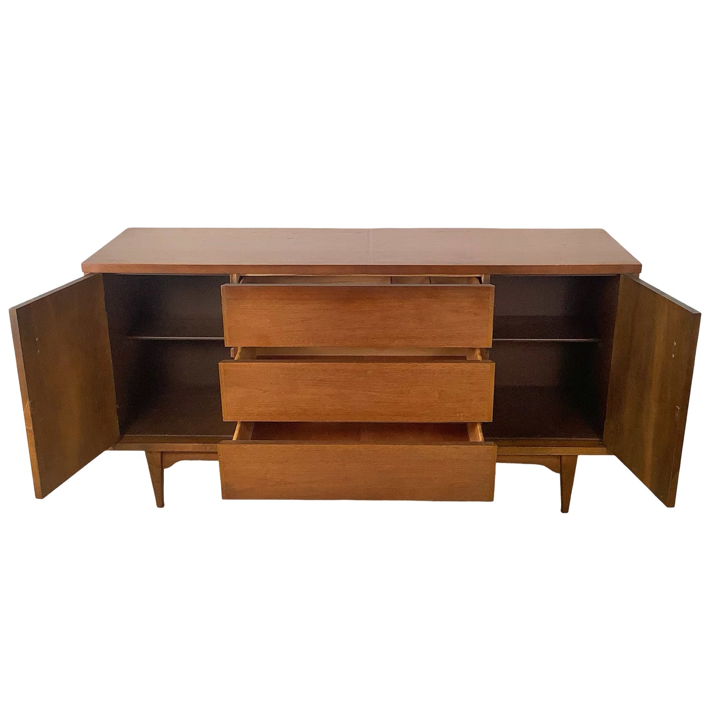 Mid-Century Walnut Sideboard Credenza Cabinet