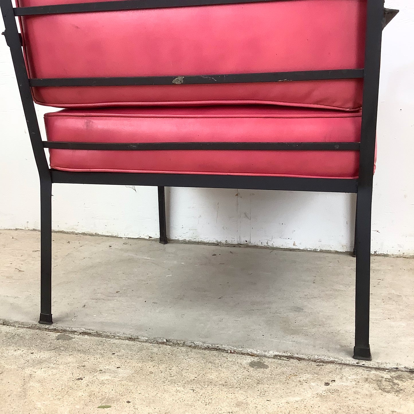 MCM Wrought Iron Patio Chair with Ottoman