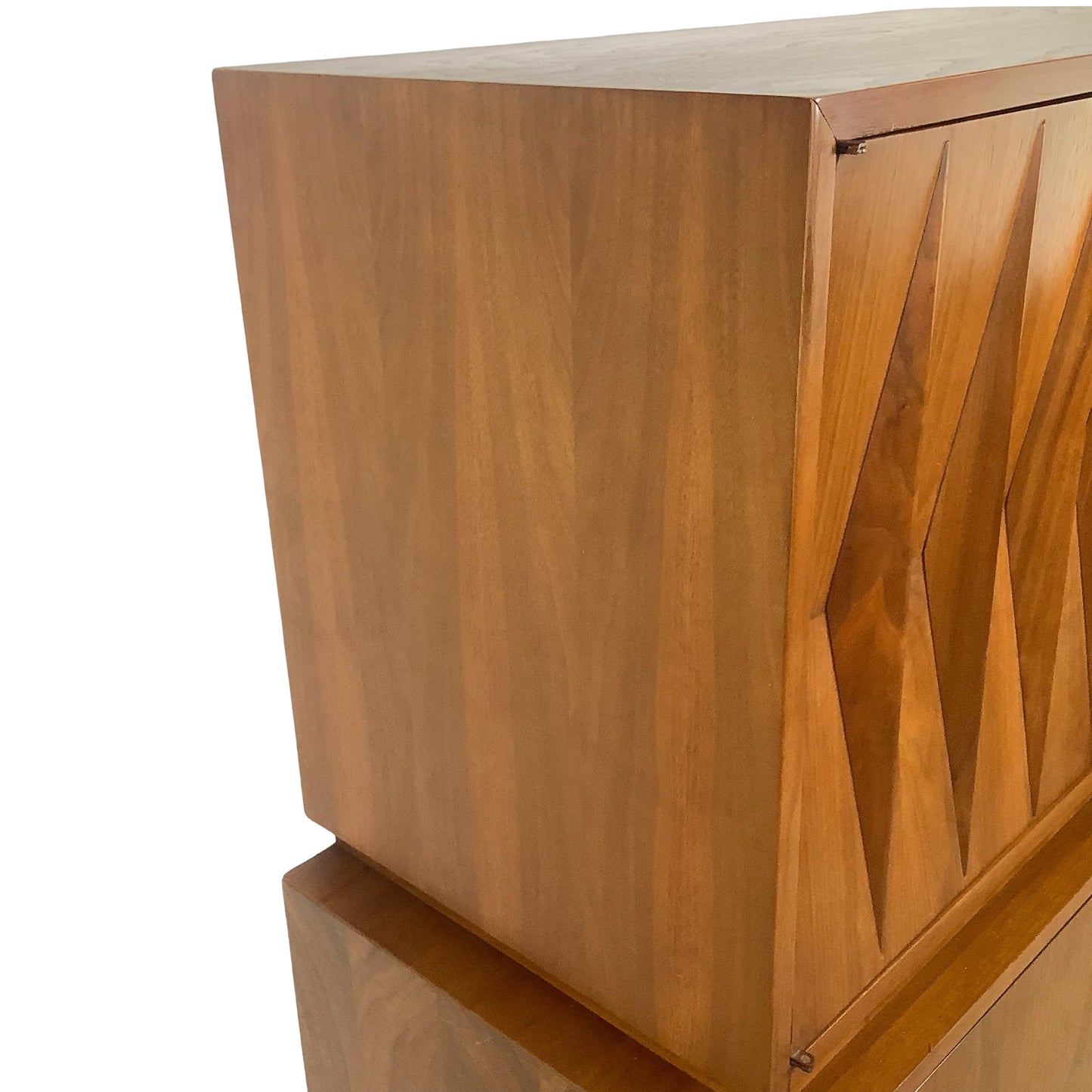 Merton Gershun for American of Martinsville "Harlequin" Walnut Mid-Century Modern Highboy Gentleman's Chest Dresser