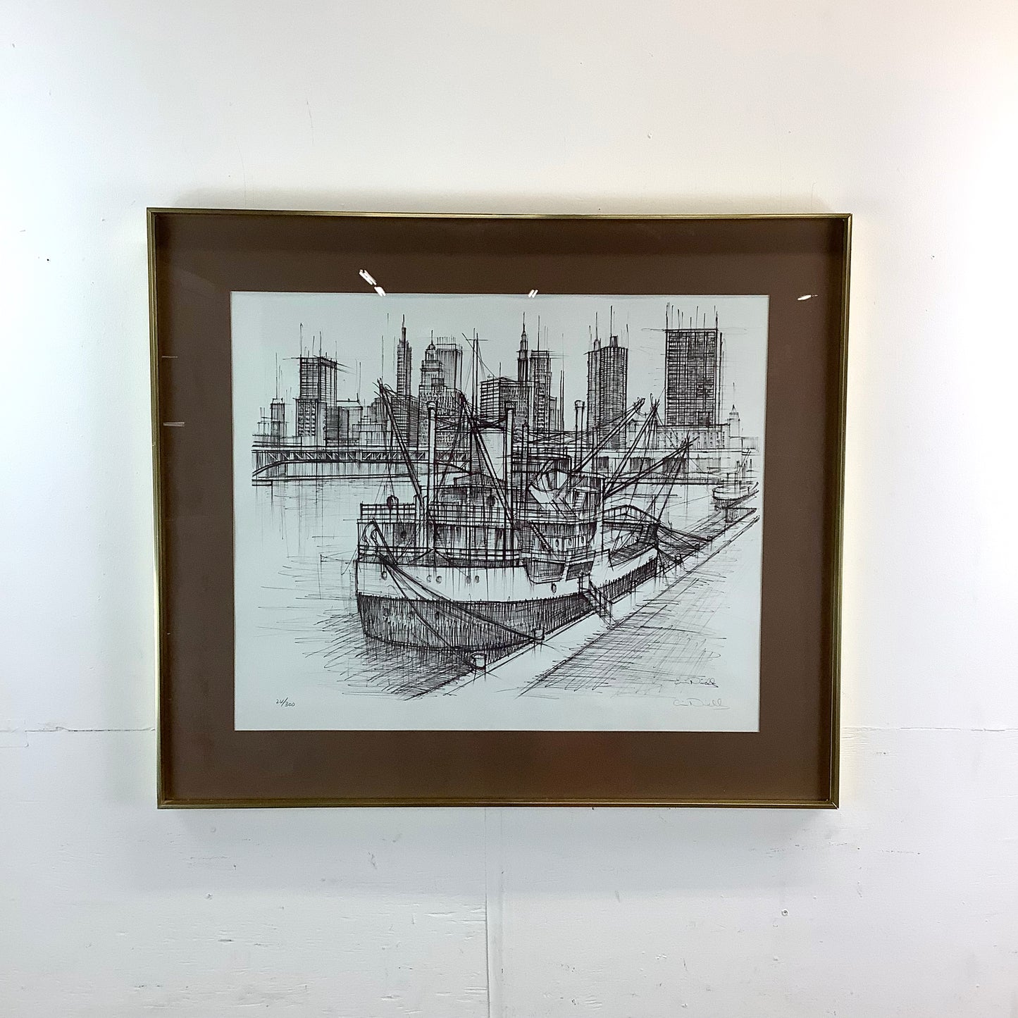 1960's Cityscape Lithograph signed Nivelle