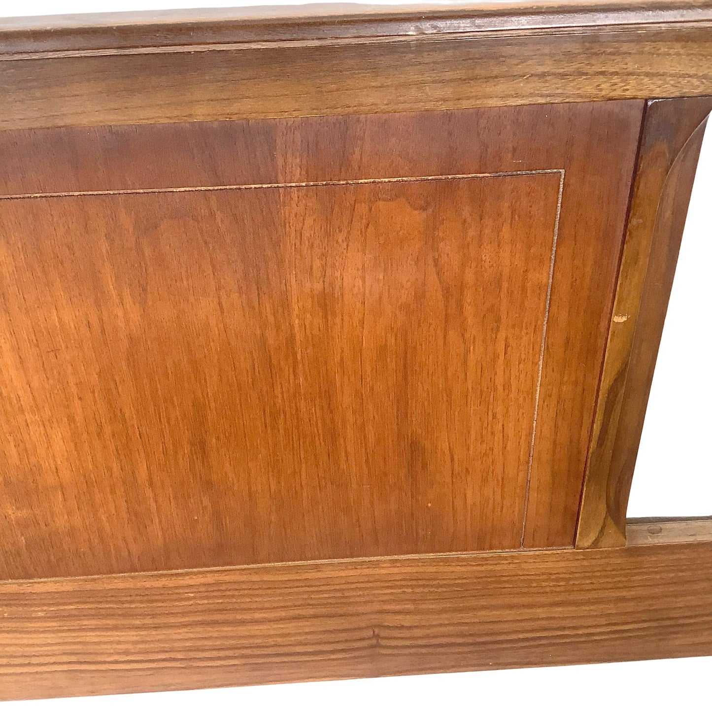 Mid-Century Modern Walnut Headboard | Vintage Full/Queen | Sculptural Cutout Design