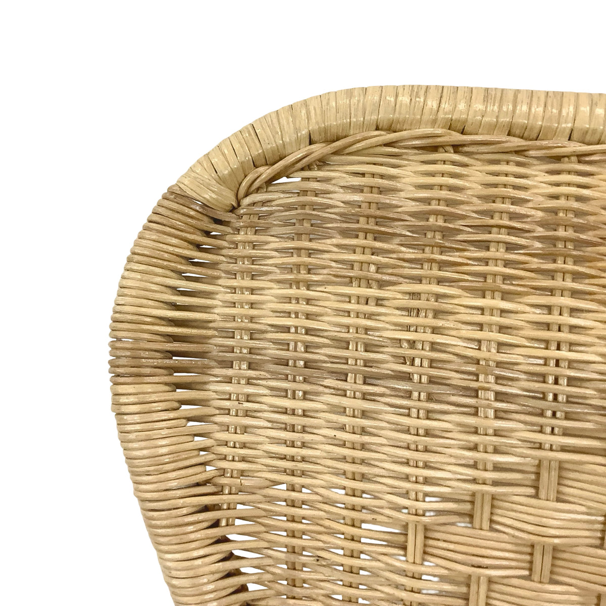 Vintage Woven Wicker & Rattan Side Chair with Cushion