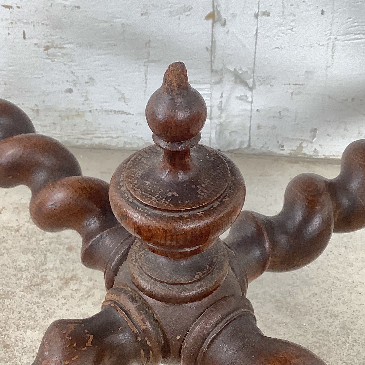 Antique Wood Table with Ball and Claw Feet