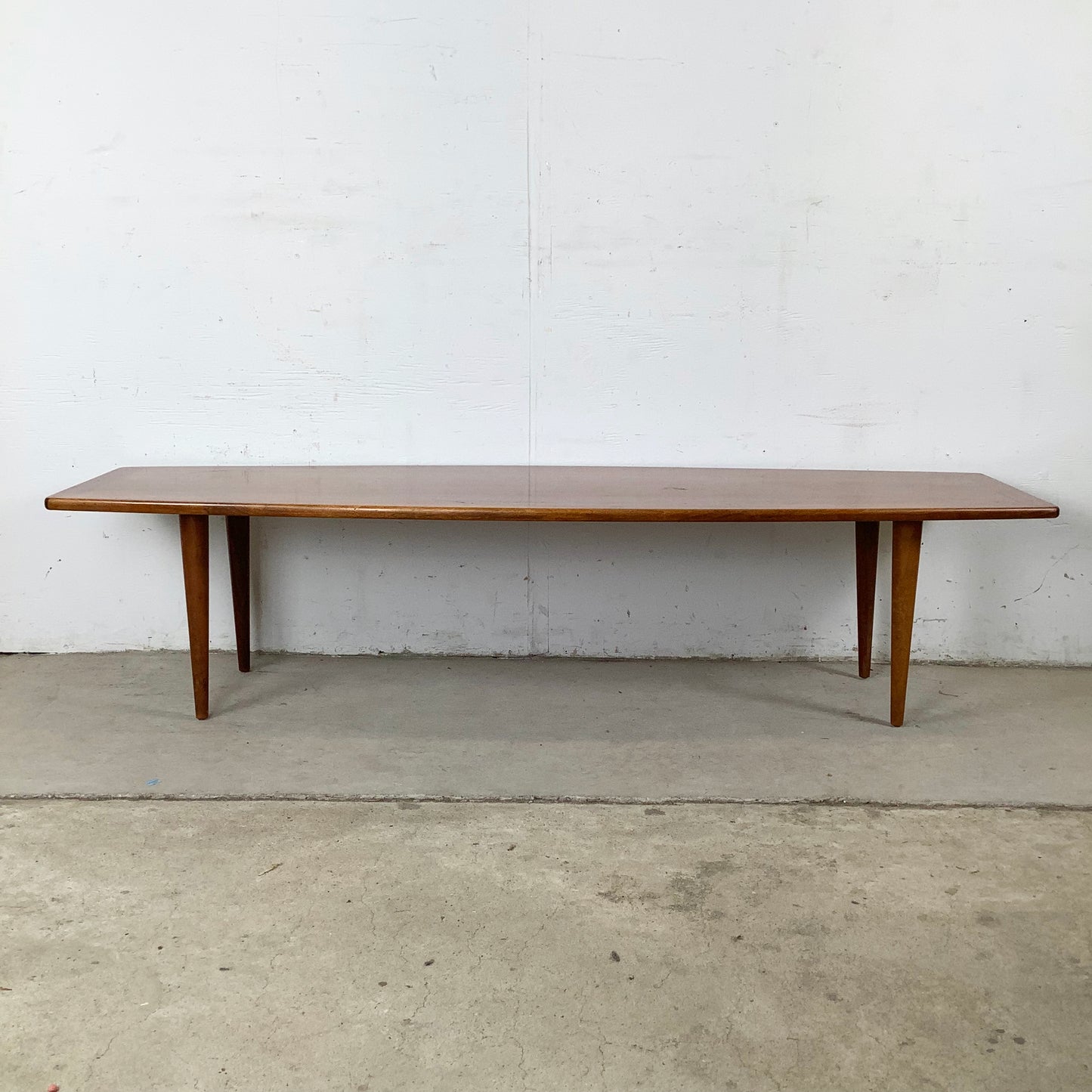 Scandinavian Modern Surfboard Teak Coffee Table