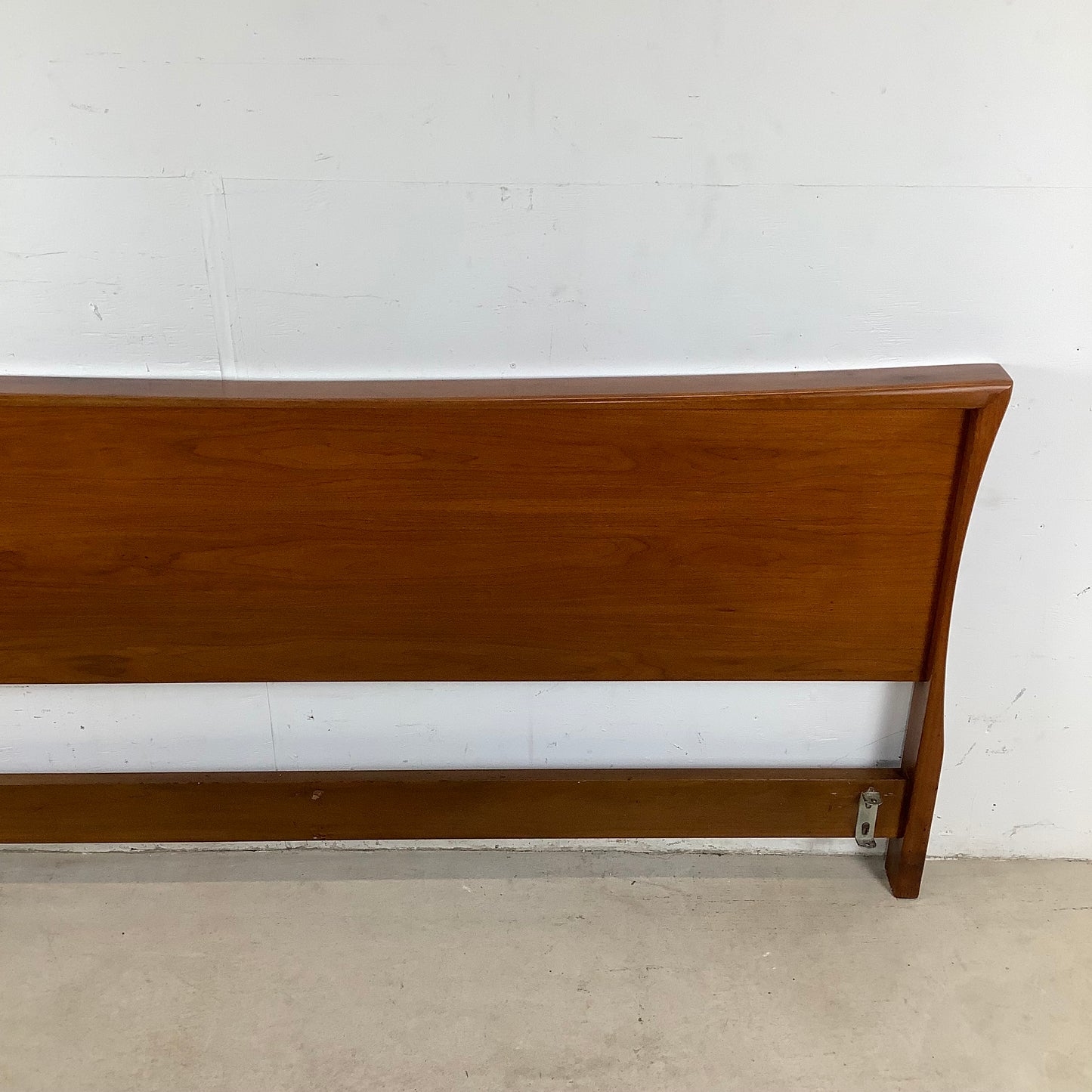 Sculptural MCM Walnut King Headboard
