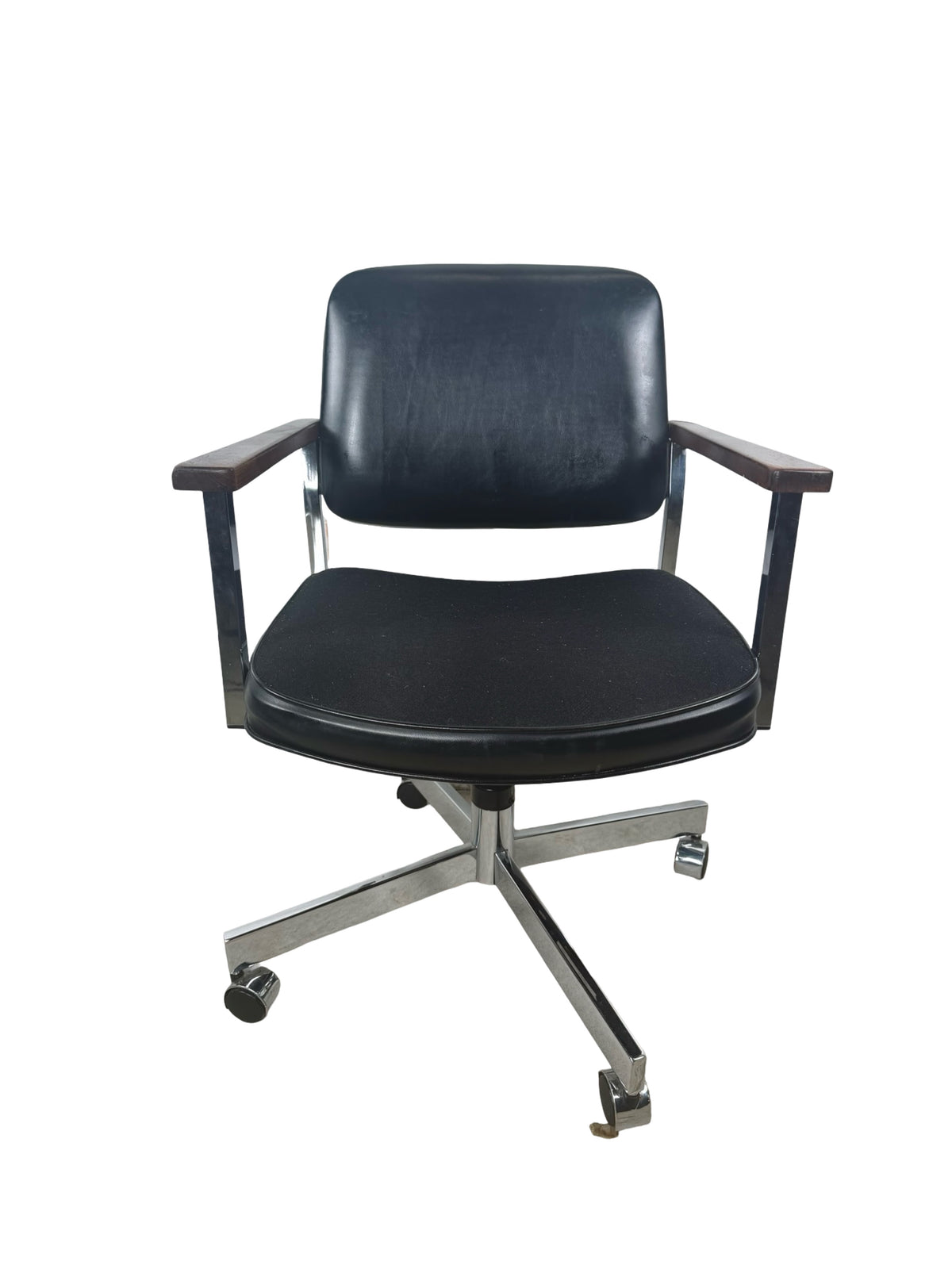 Vintage United Chair Co. Mid-Century Chrome Swivel Office Chair