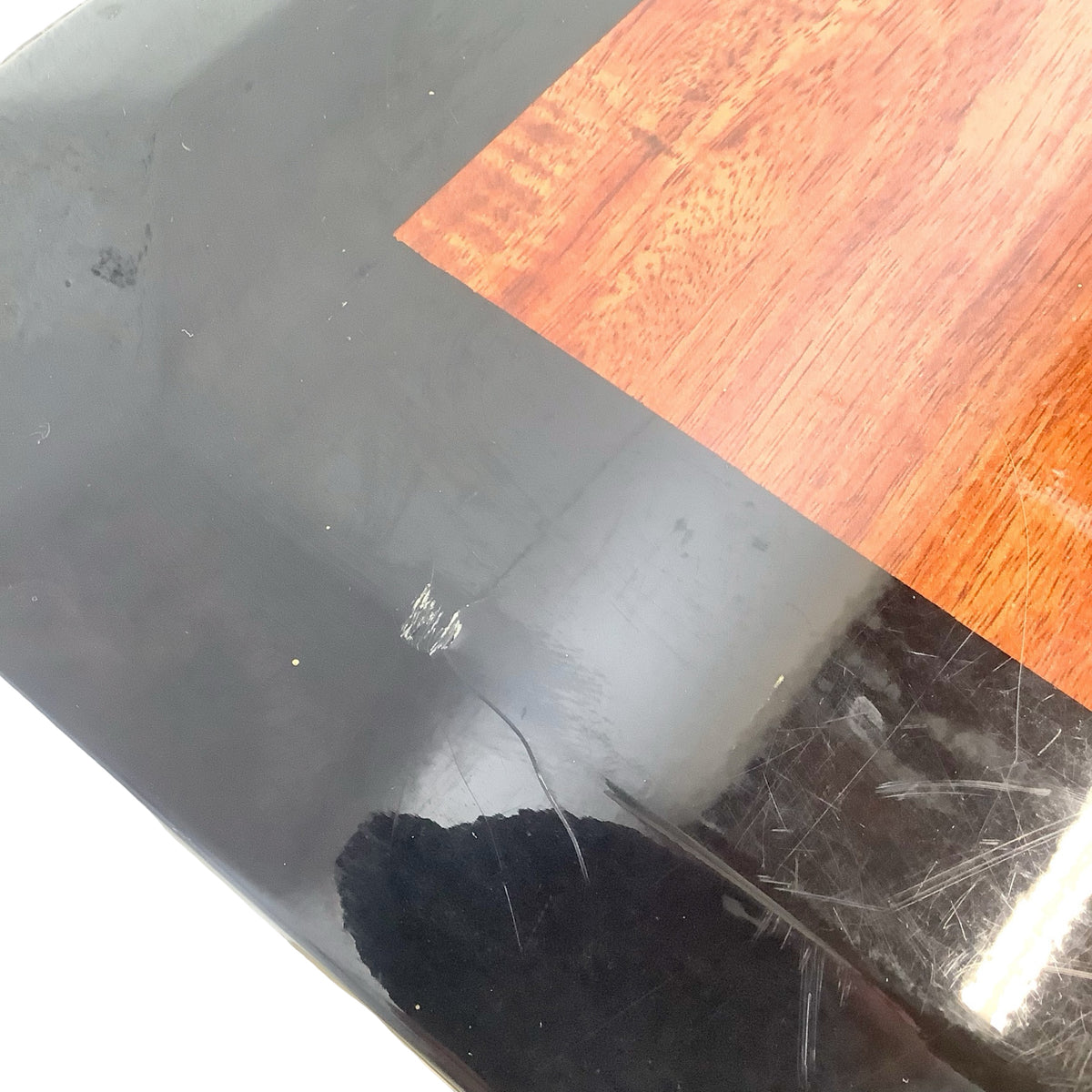 Postmodern Black Lacquer Console Table – Sculptural Legs