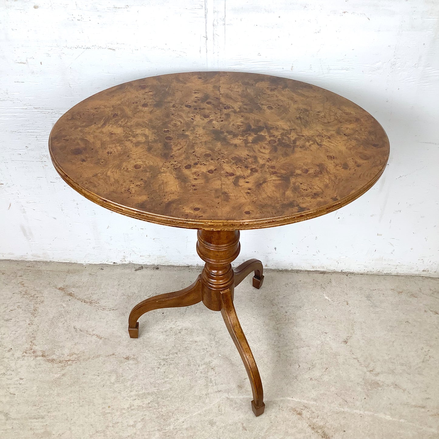Weiman Oxford Burl Veneer Pedestal Accent Table