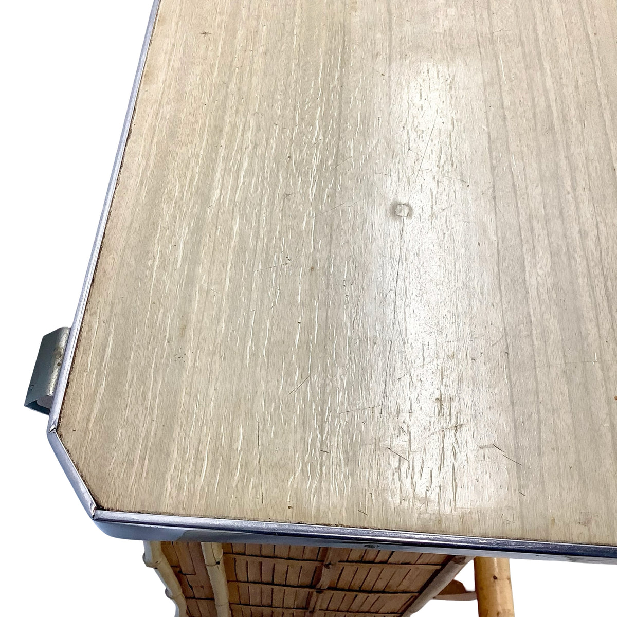Vintage Bamboo &amp; Woven Rattan Freestanding Cocktail Bar