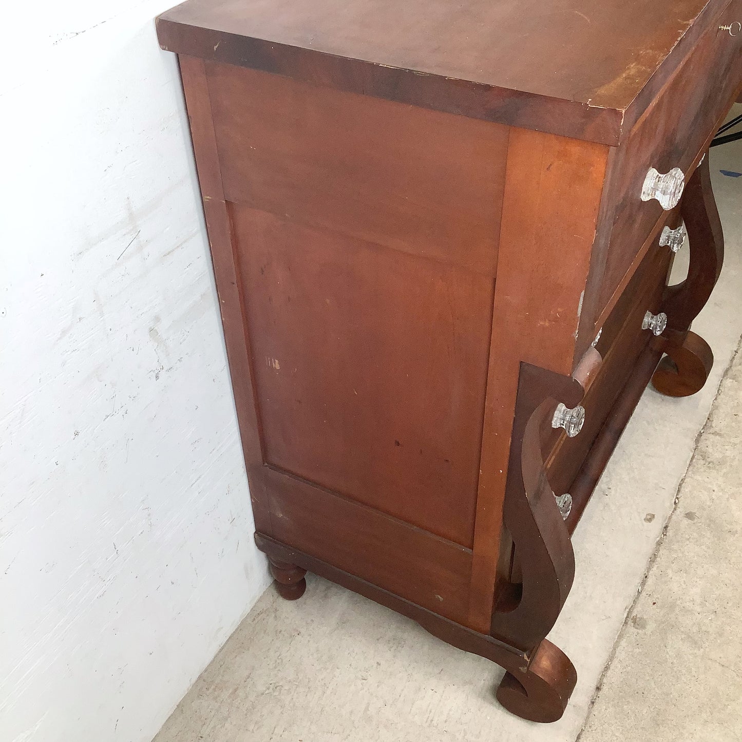19th Century American Empire Flame Mahogany Four-Drawer Chest