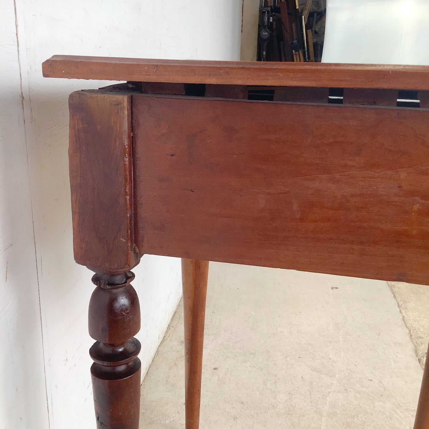19th Century French Provincial Hand-Carved Walnut Side Table