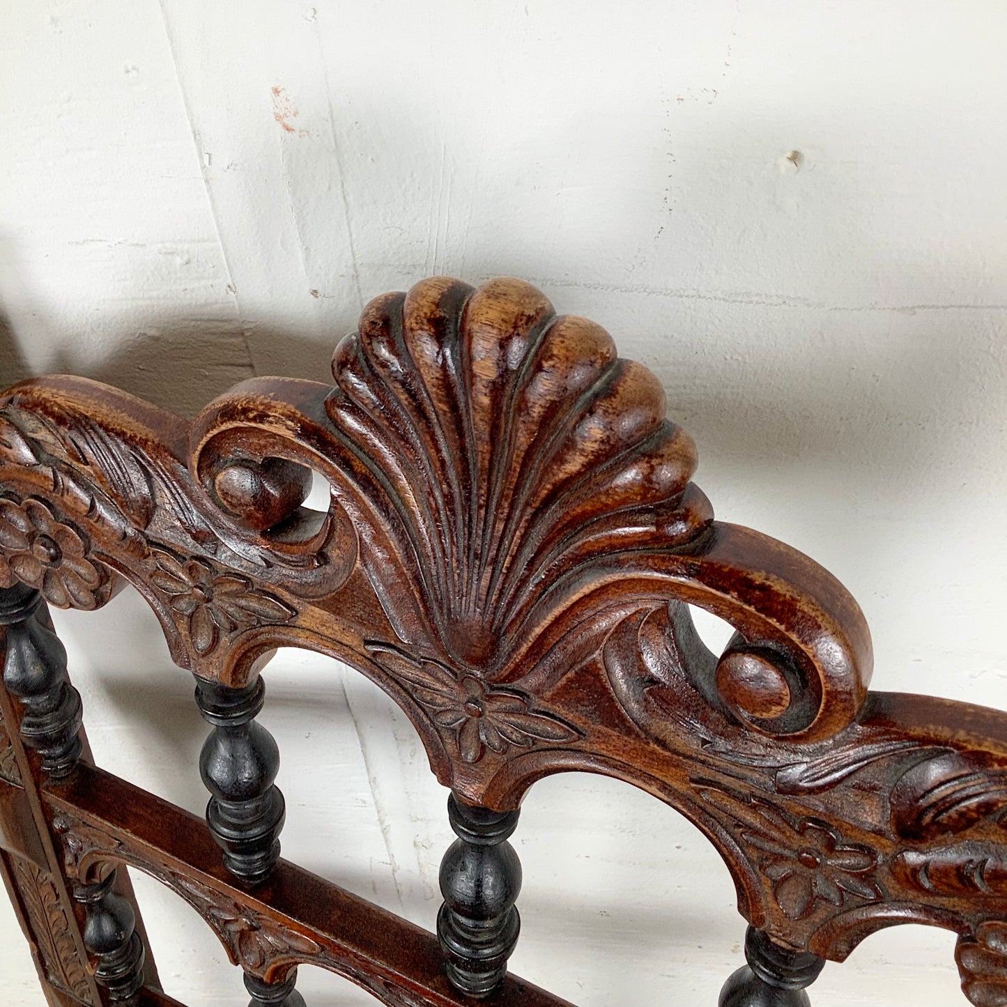 Antique Victorian Walnut Side Chair with Plush Red Velvet Upholstery