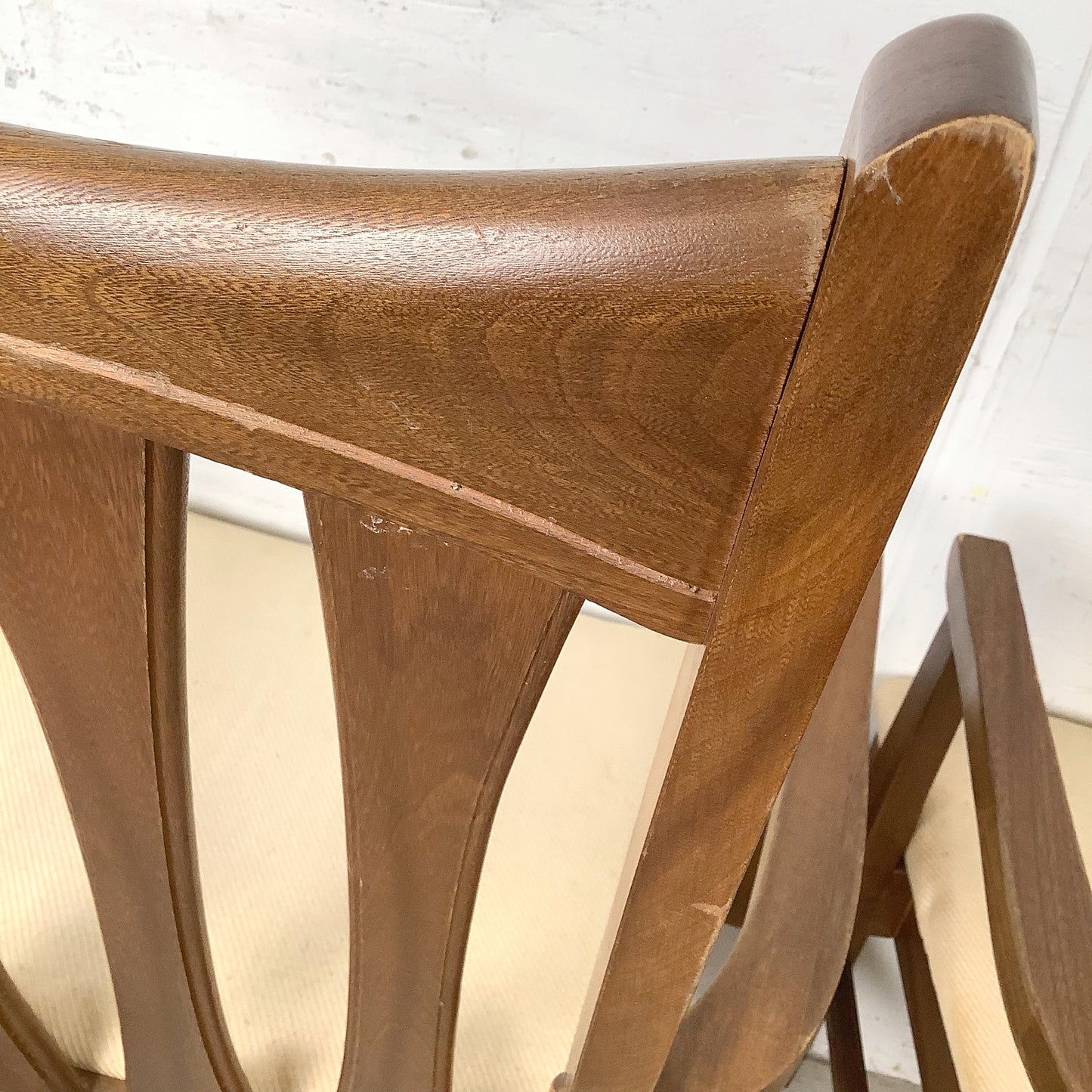 Set of Six Mid-Century Walnut Dining Chairs