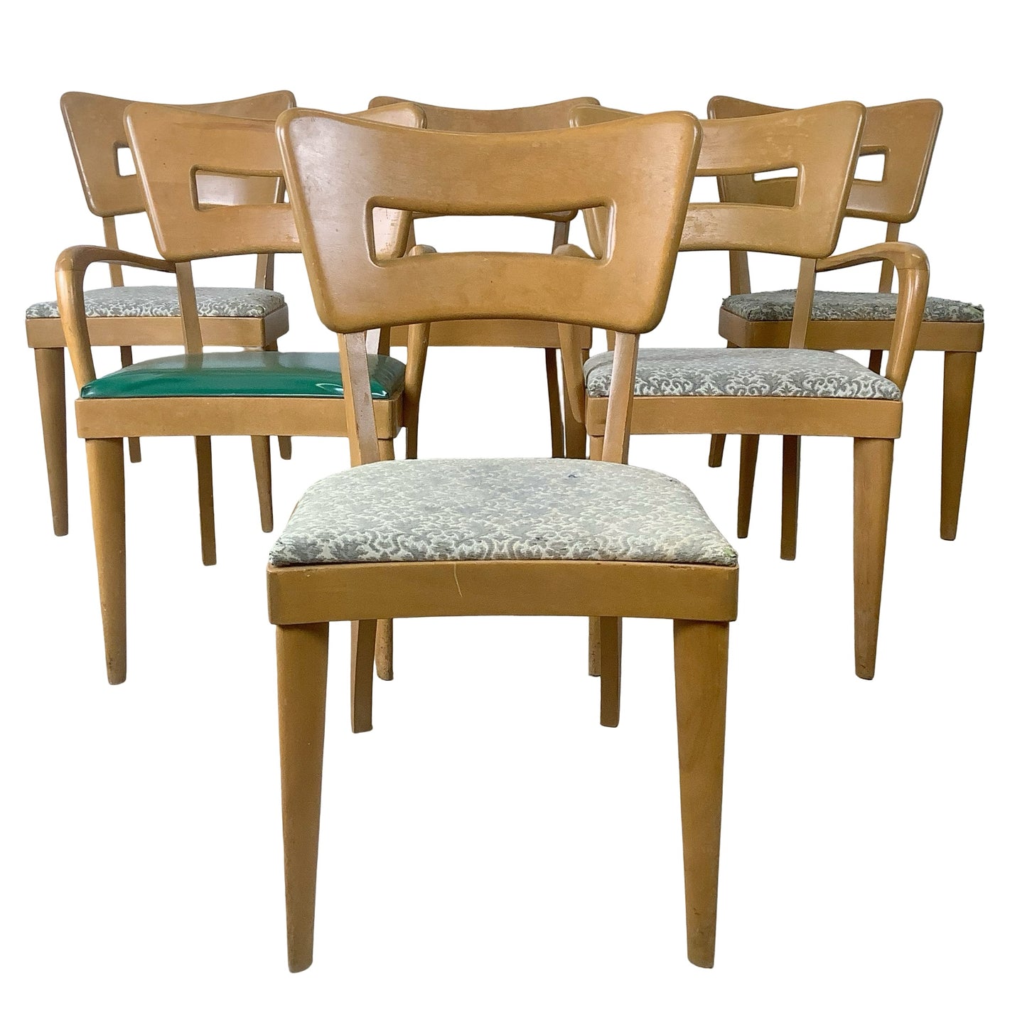 Heywood-Wakefield M 154 "Dog Bone" Dining Chairs — A Set of Six