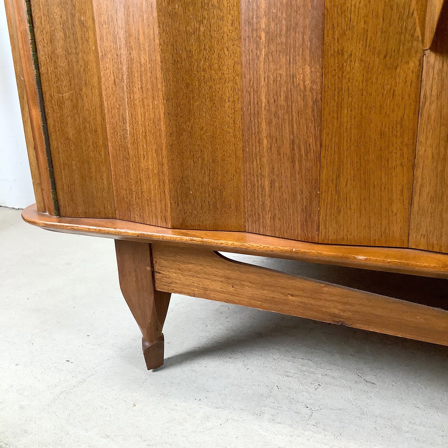 Mid-Century Modern Walnut Dresser and Mirror Set