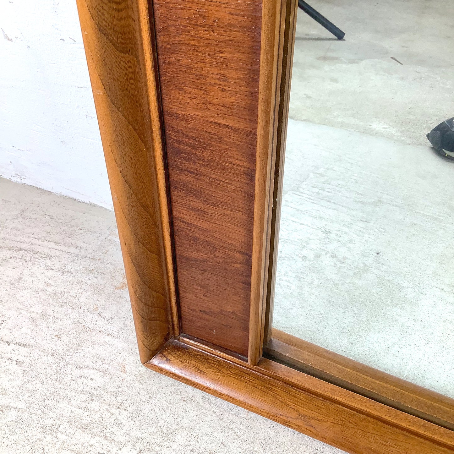 Large Mid-Century American Walnut & Pecan Mirror