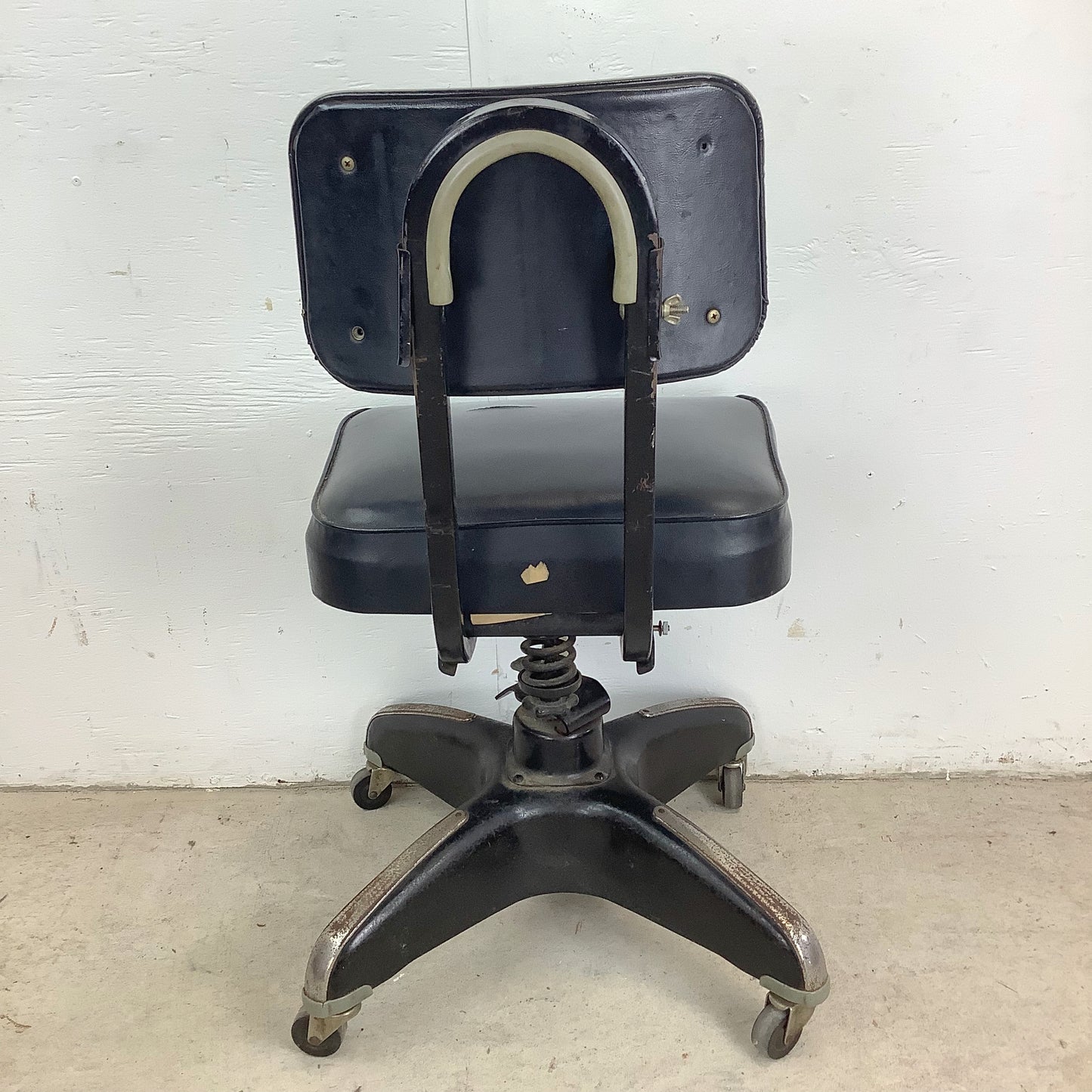 Vintage Industrial Tanker Chair With Four-Prong Wheeled Base