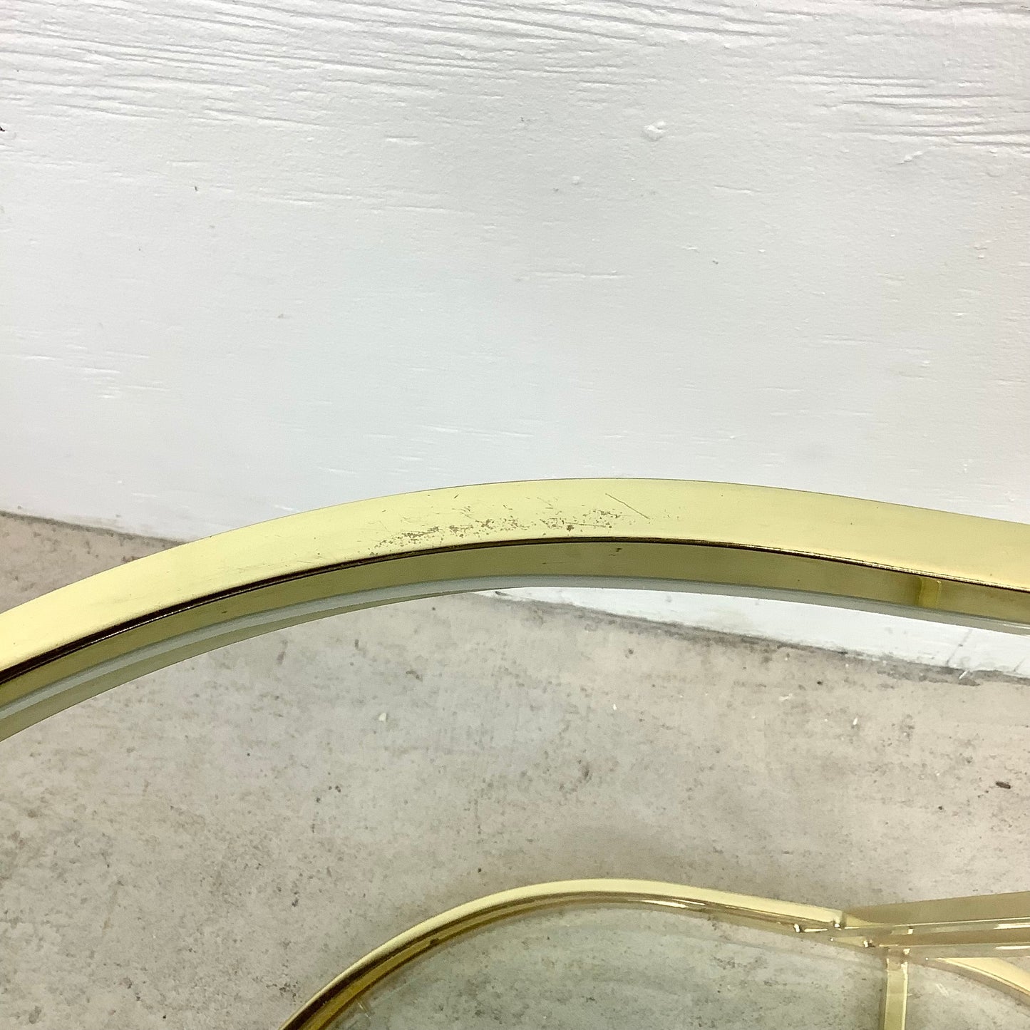 Vintage Hollywood Regency Brass & Glass Magazine Rack Side Table