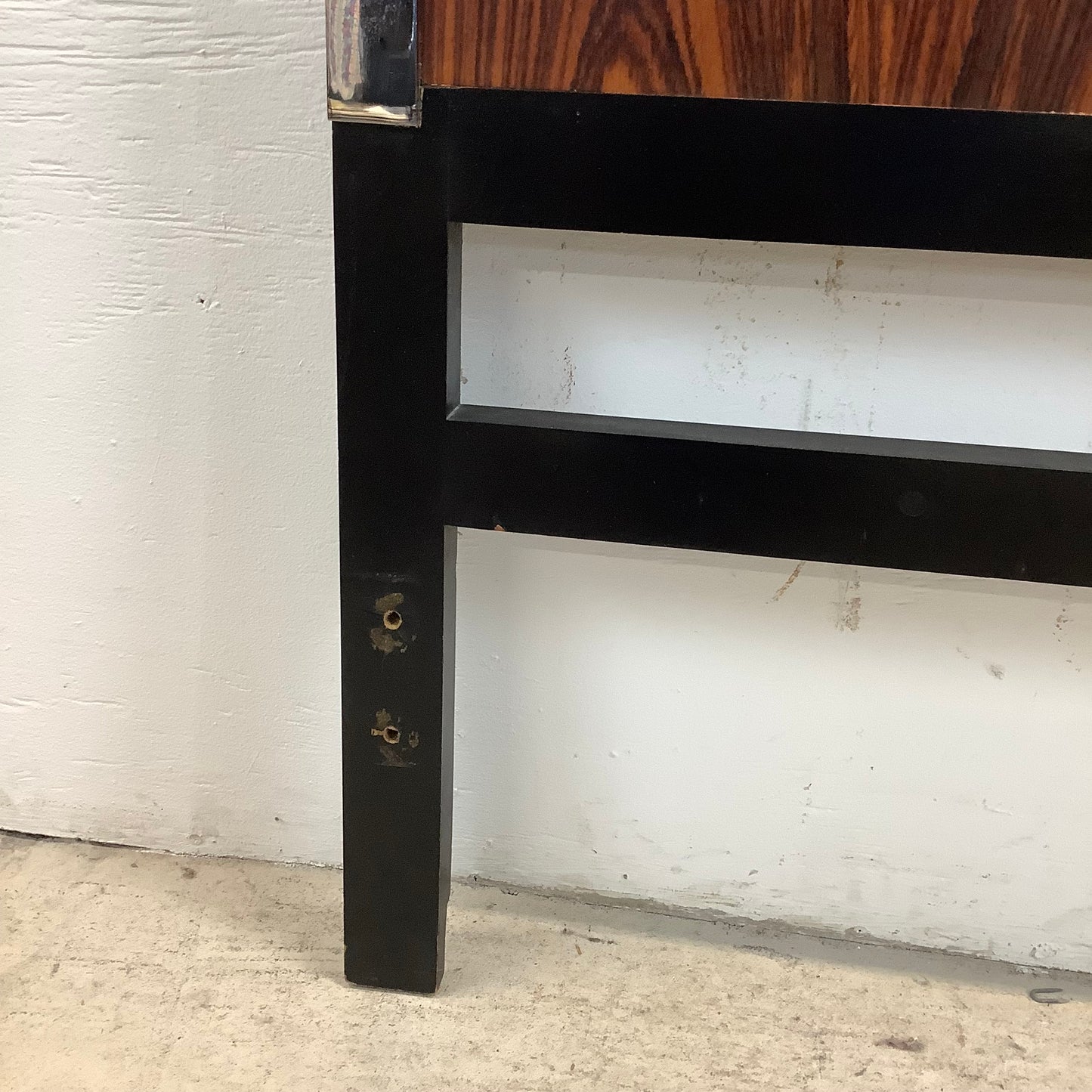 Vintage Modern Rosewood & Chrome Headboard- Queen