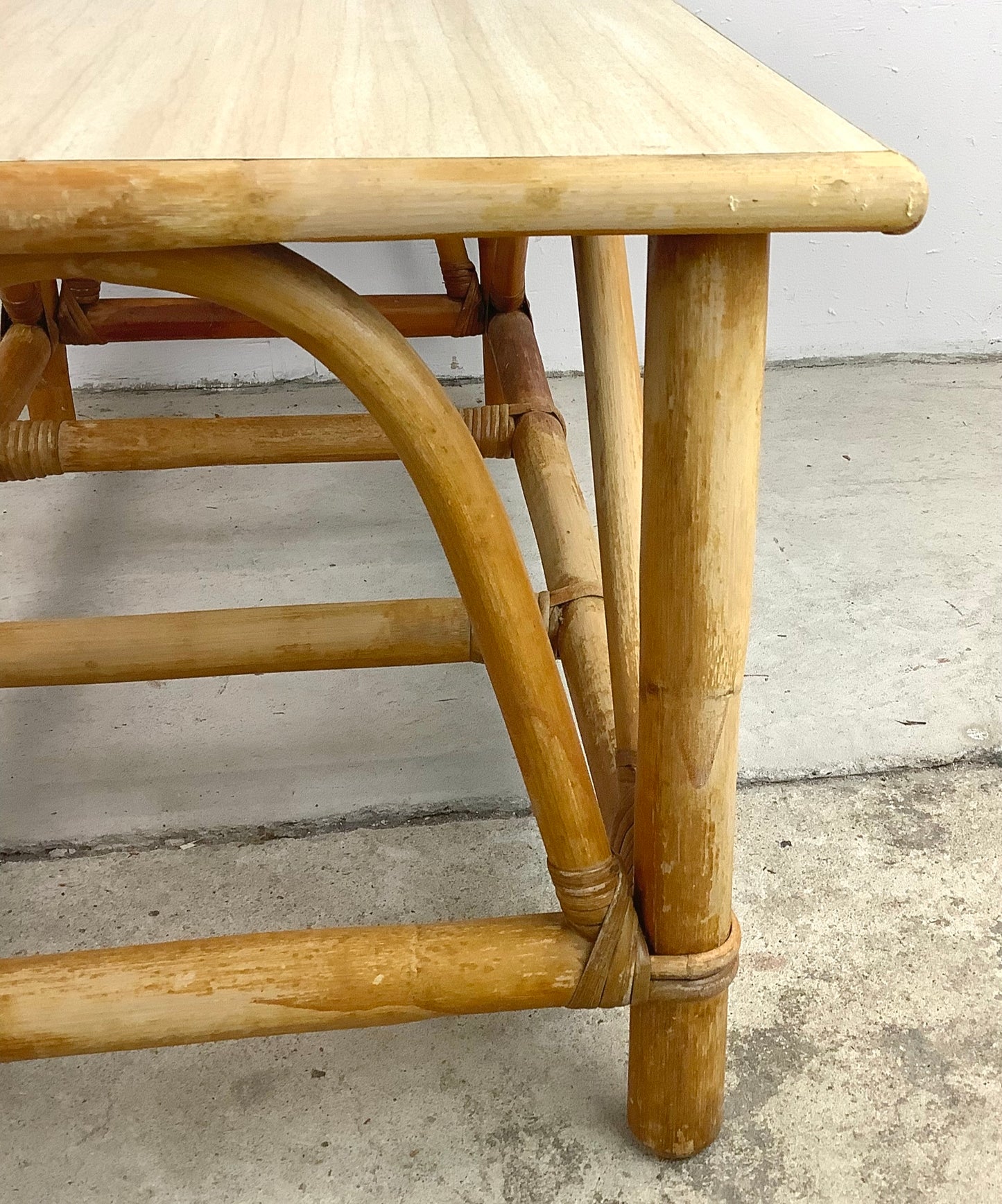 Vintage Coastal Rattan Coffee Table