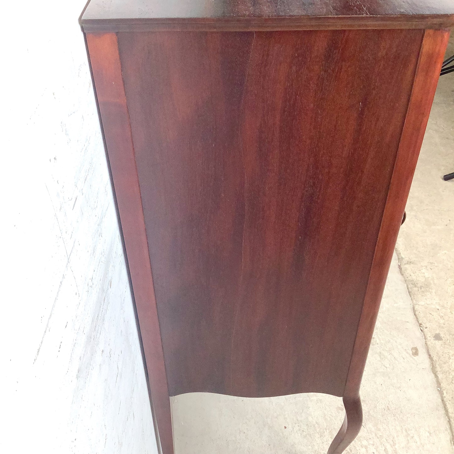 Edwardian Style Mahogany Music Cabinet | Marquetry Inlay | Cabriole Legs | 20th Century