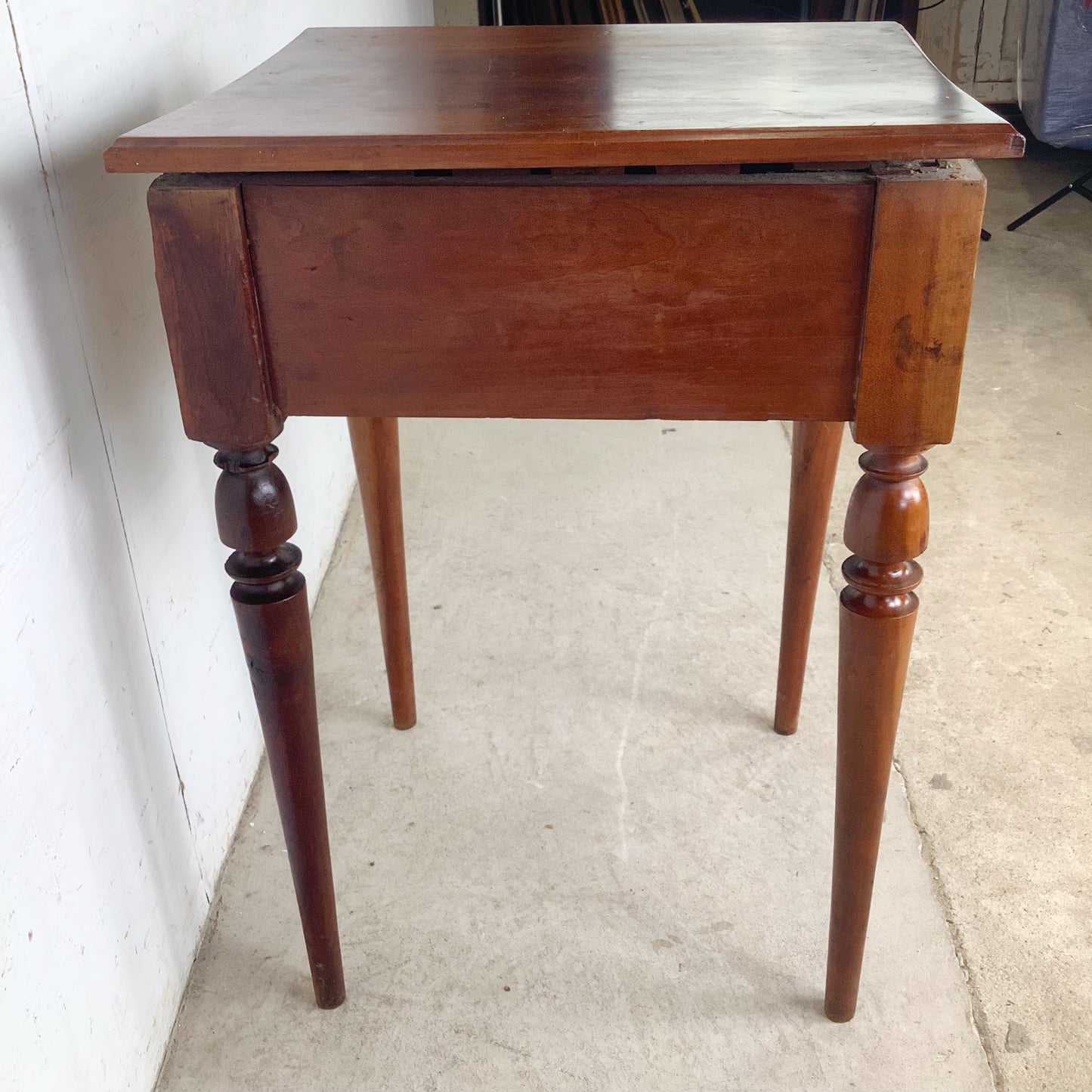 19th Century French Provincial Hand-Carved Walnut Side Table