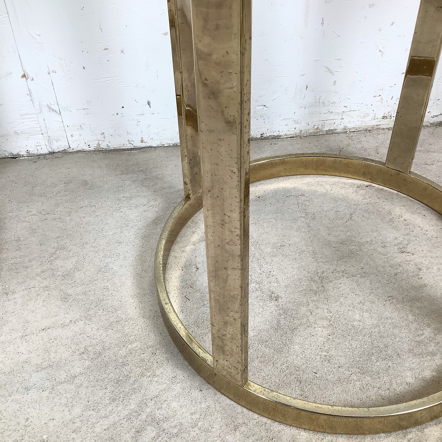 Pair of Vintage Brass and Glass Side Tables