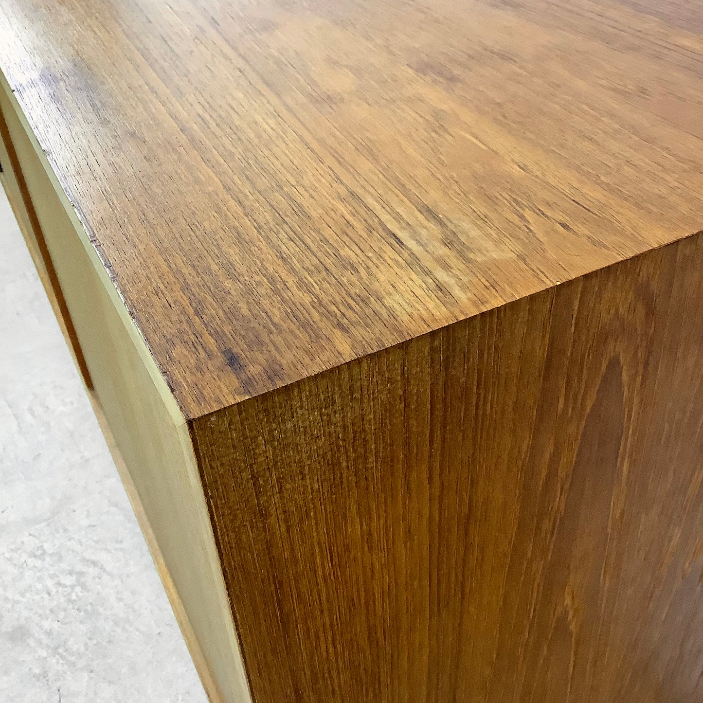 Scandinavian Modern Teak Credenza With Tambour Doors