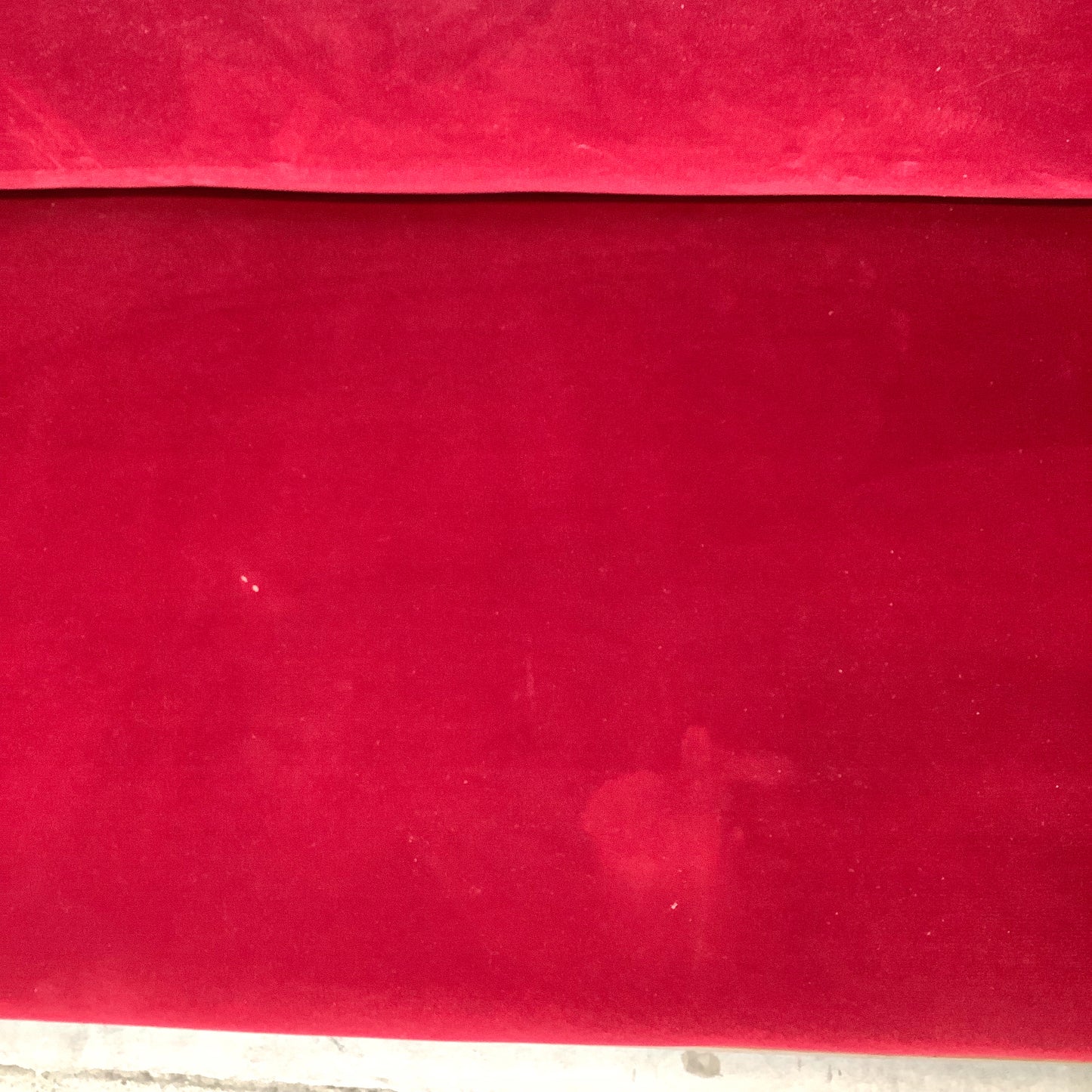 Antique American Empire Revival Mahogany Settee | Scroll Arms Sofa| Carved Paw Feet | Crimson Velvet