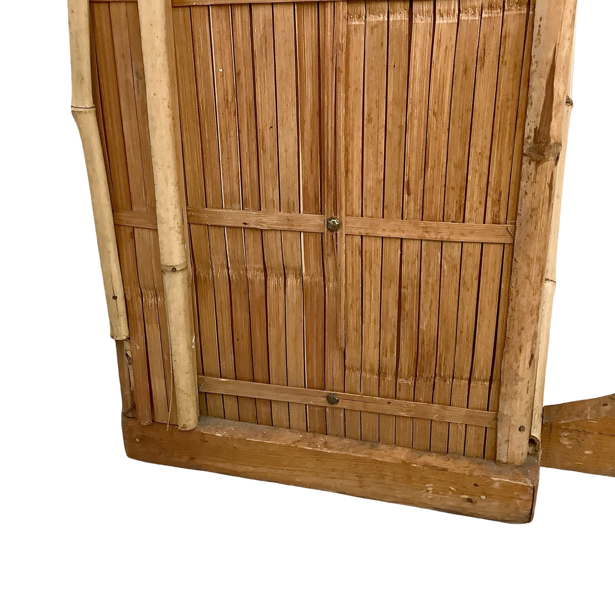 Vintage Bamboo &amp; Woven Rattan Freestanding Cocktail Bar