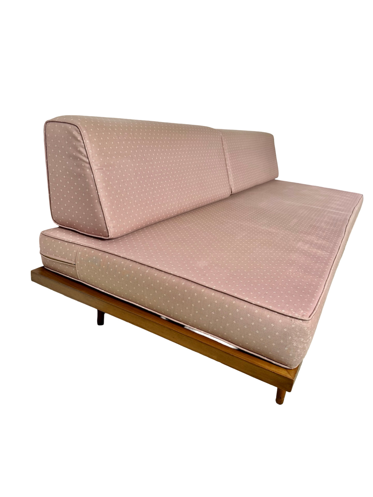 Vintage Mid-Century Modern Pink Platform Sofa & Daybed