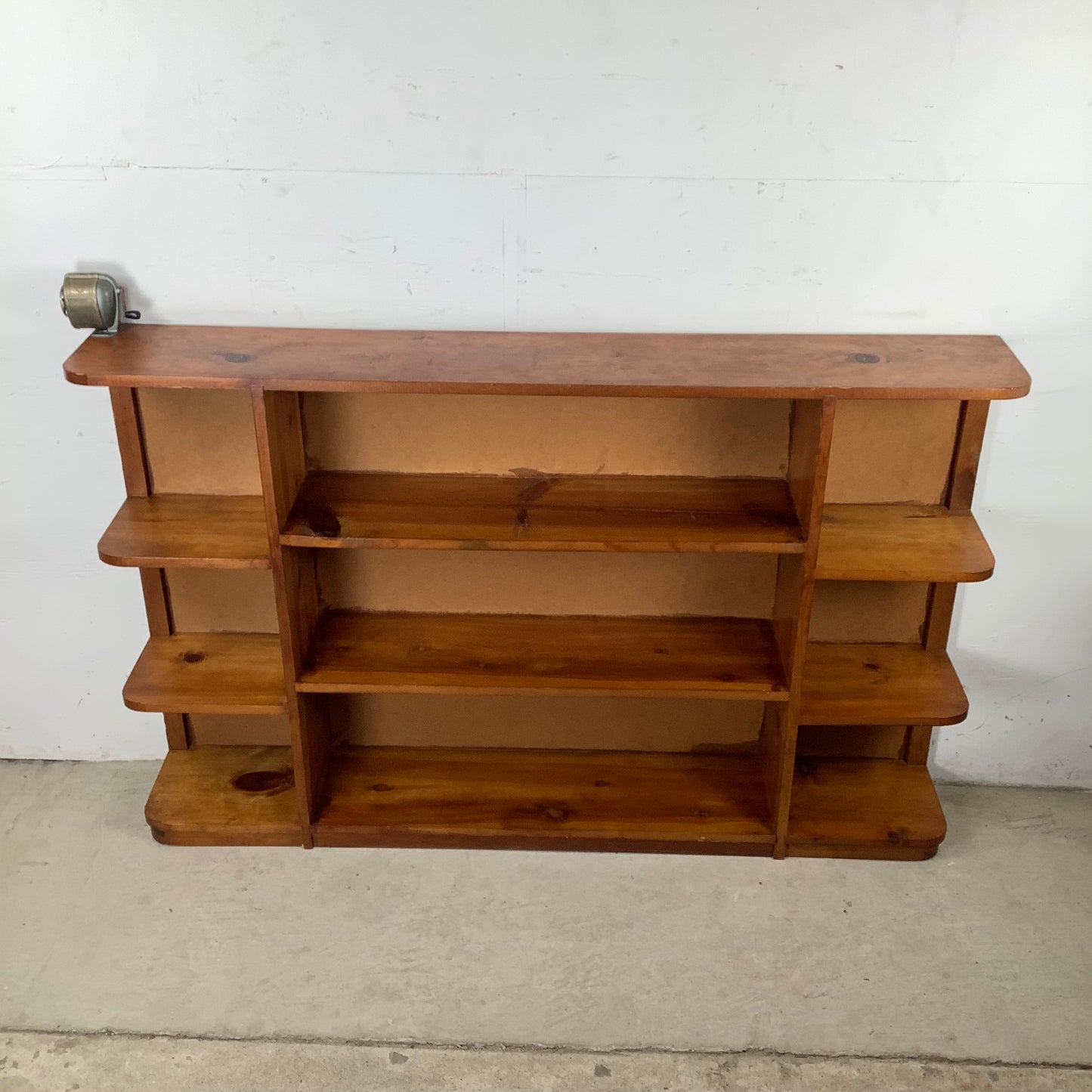 Vintage Solid Pine Open Bookcase