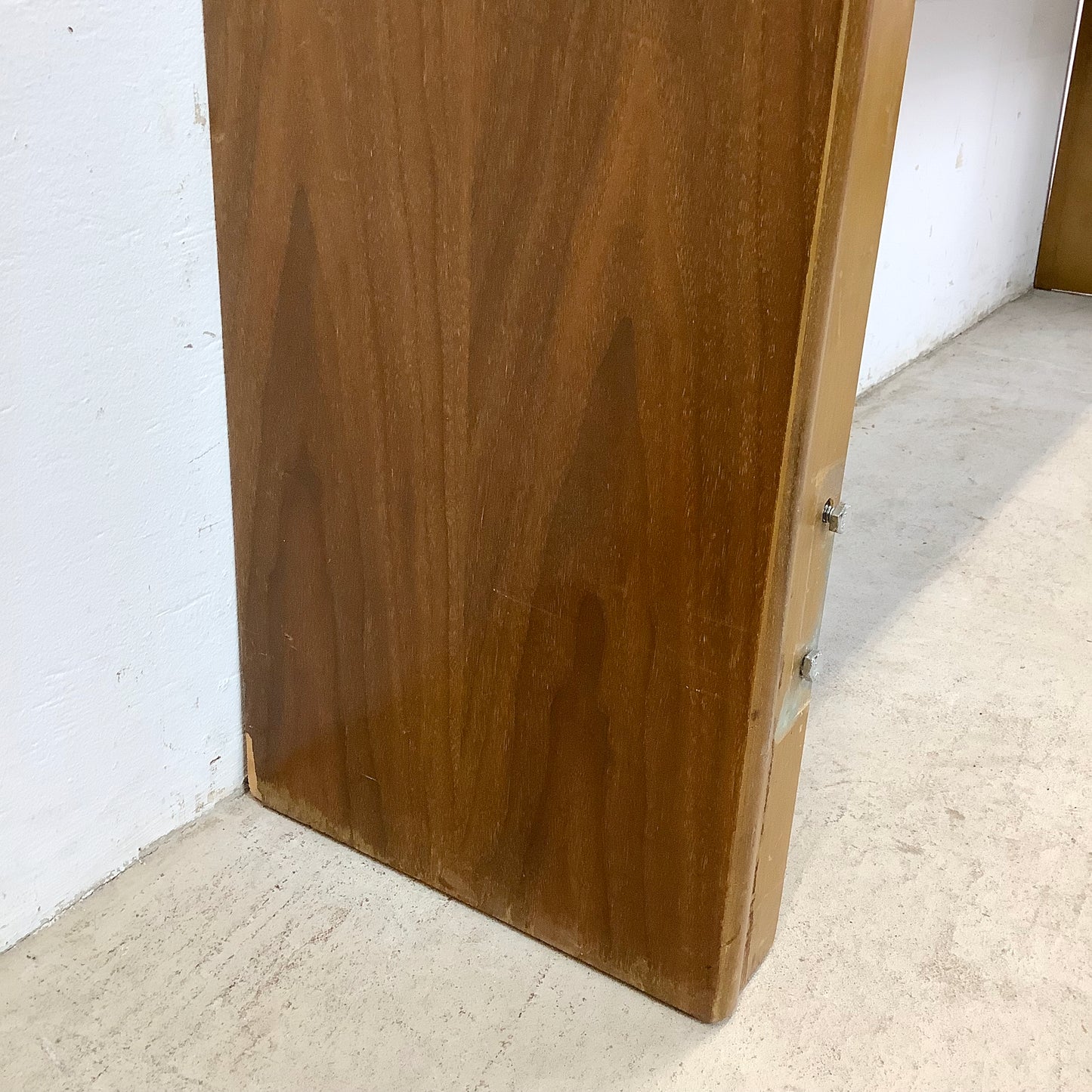Full Size Mid-Century Walnut Storage Headboard