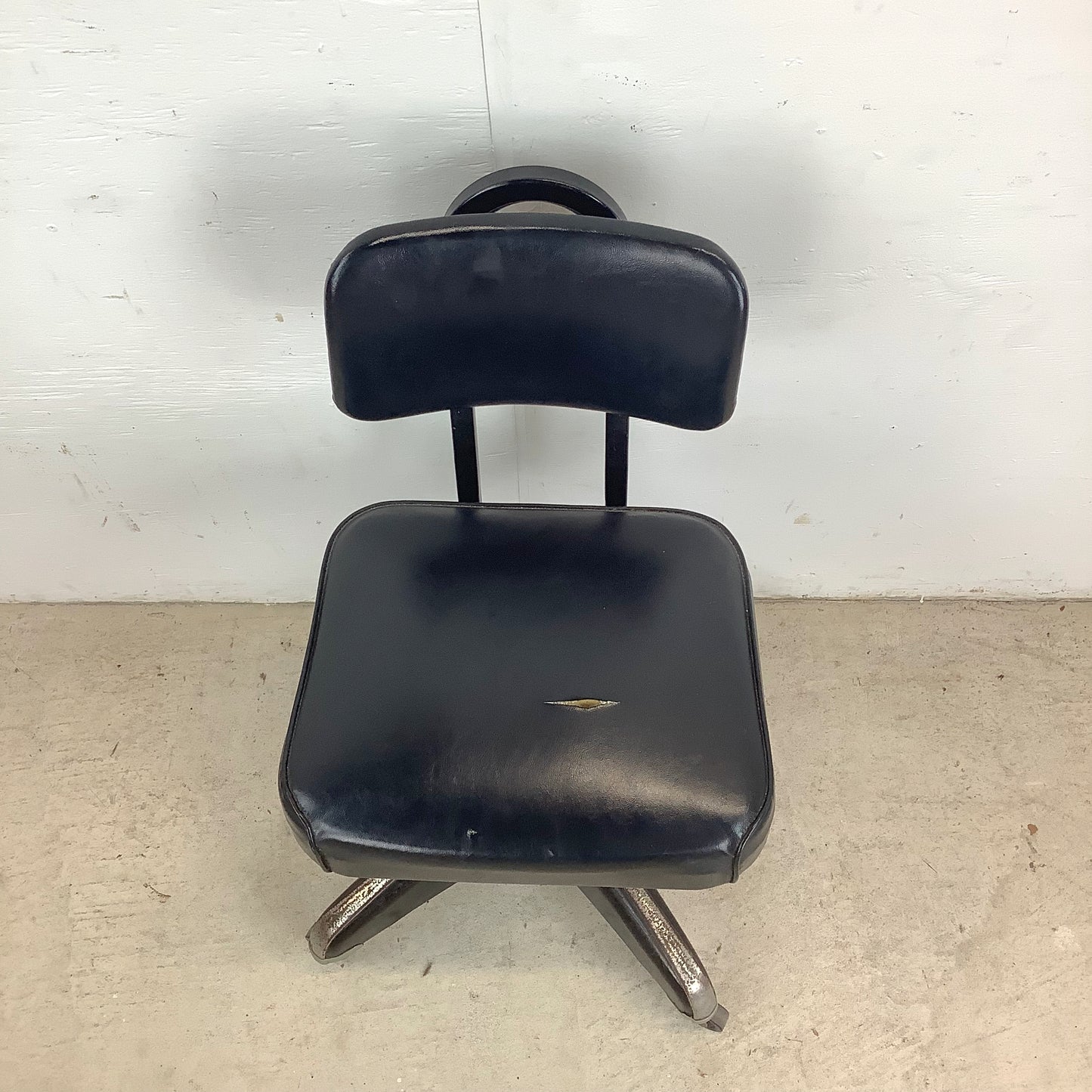 Vintage Industrial Tanker Chair With Four-Prong Wheeled Base