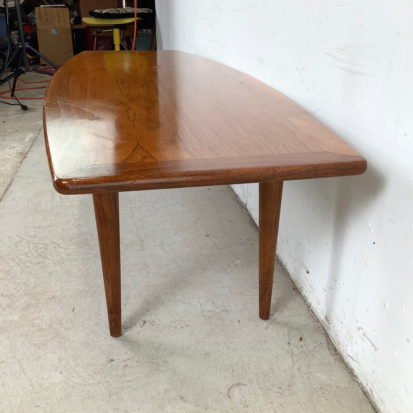 Scandinavian Modern Surfboard Teak Coffee Table
